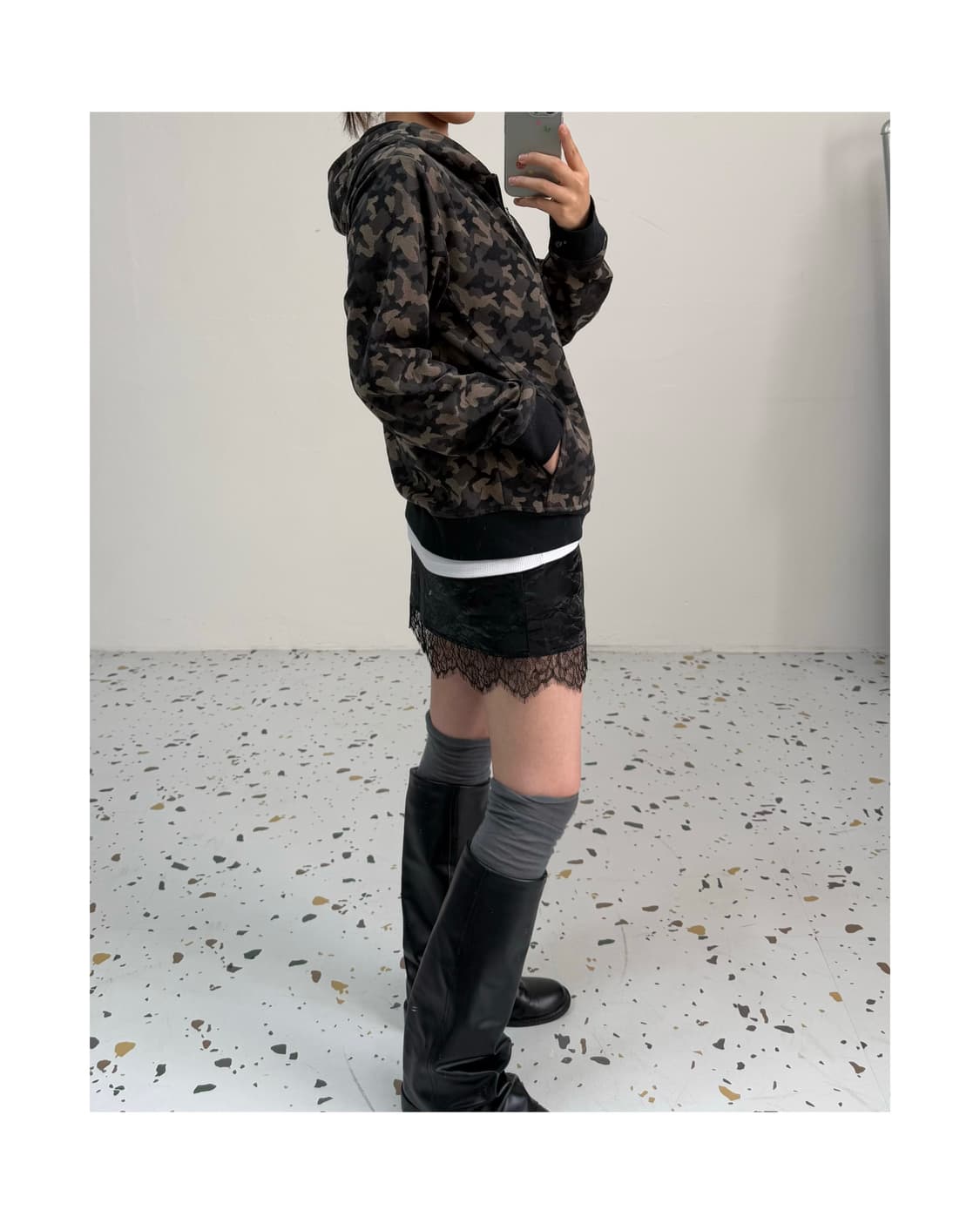 빈티지 카모 후드집업 상품이미지2