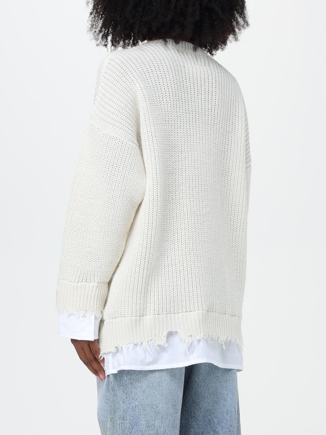 MM6 마르지엘라 디스트레스 셔츠 레이어드 니트 스웨터 아이보리 XS 상품이미지7