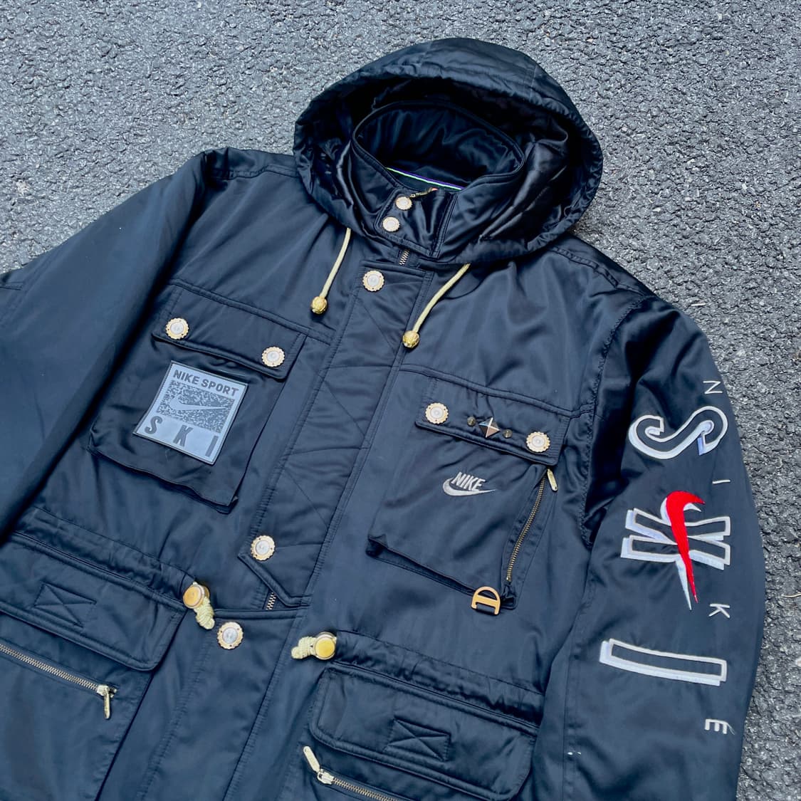 90s 나이키 스키 라인 대장급 올드스쿨 점퍼 빅로고 패딩 자켓 XL 상품이미지4