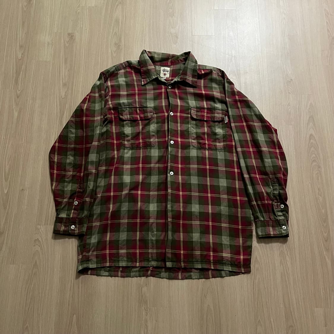 [L] 90s 빈티지 올드 스투시 체크 셔츠 상품이미지1