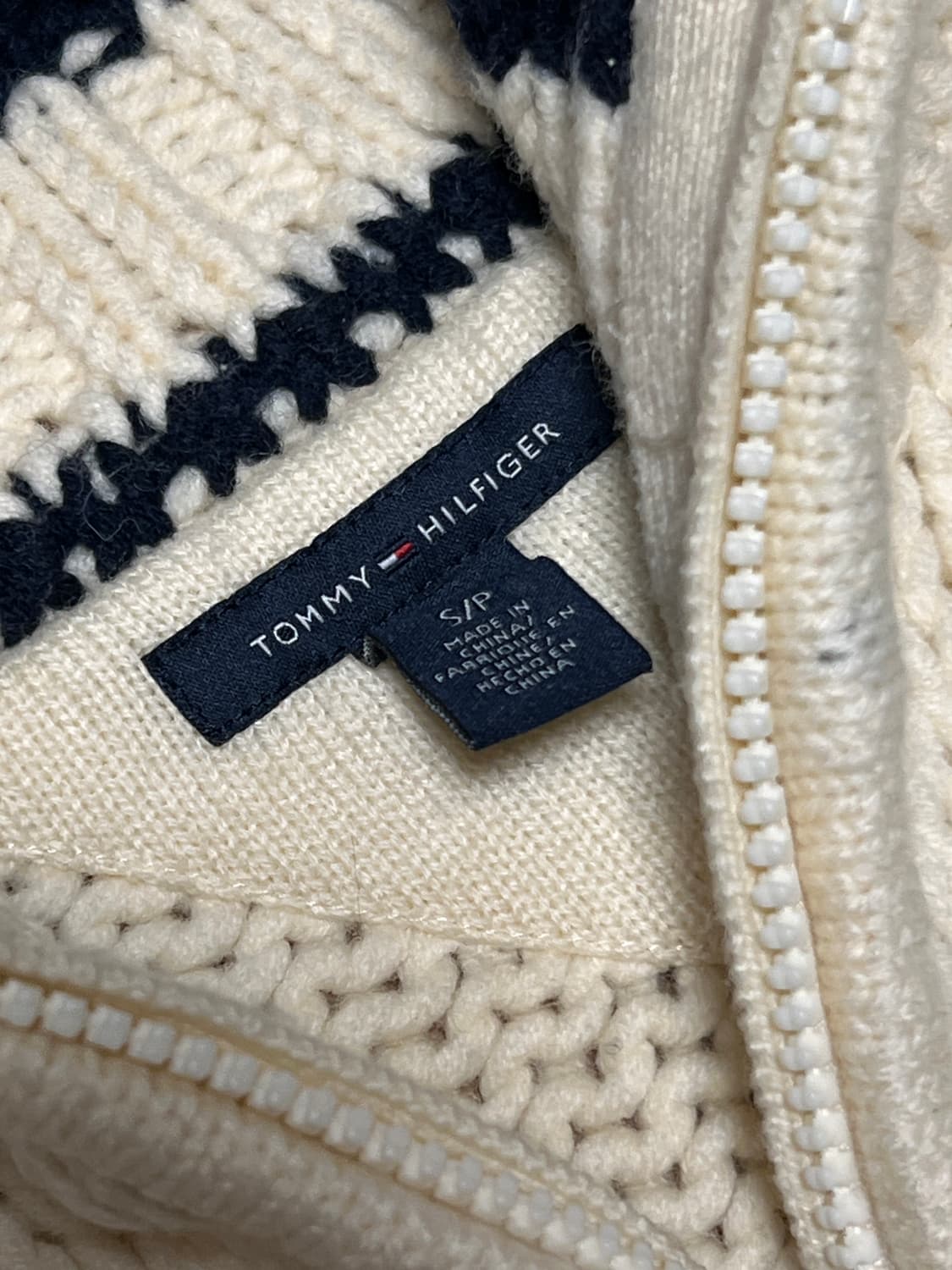 타미힐피거 일본빈티지 투웨이 울 니트 집업 s 아이보리 상품이미지5