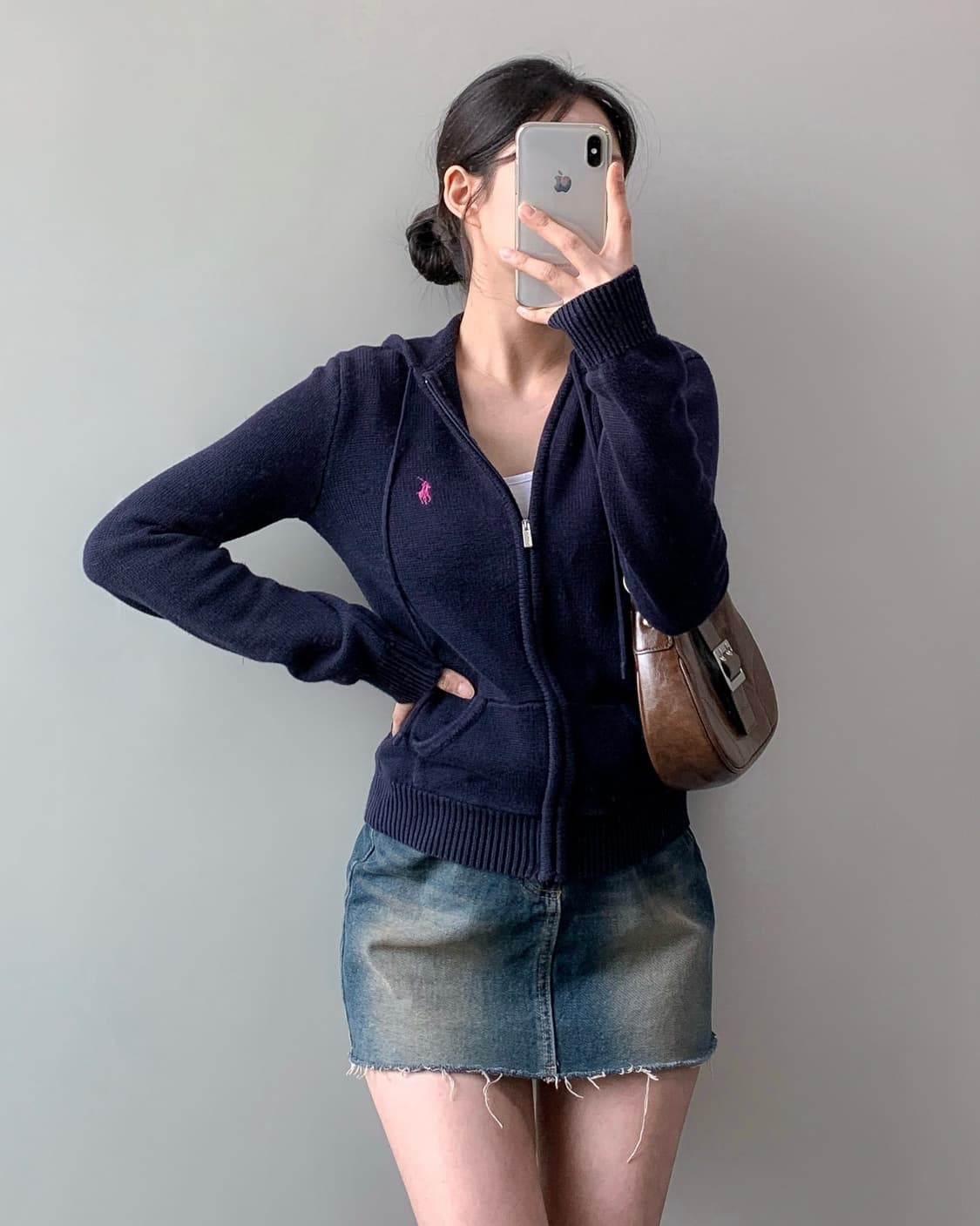 폴로 니트 후드집업 상품이미지3