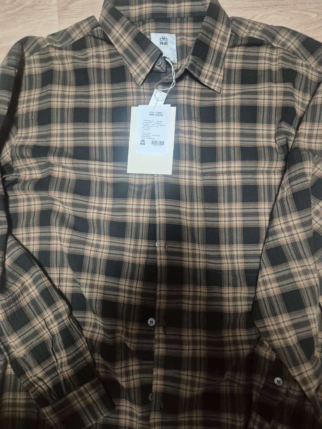 3) 새상품 폴리테루 컨트리체크 오렌지 상품이미지3