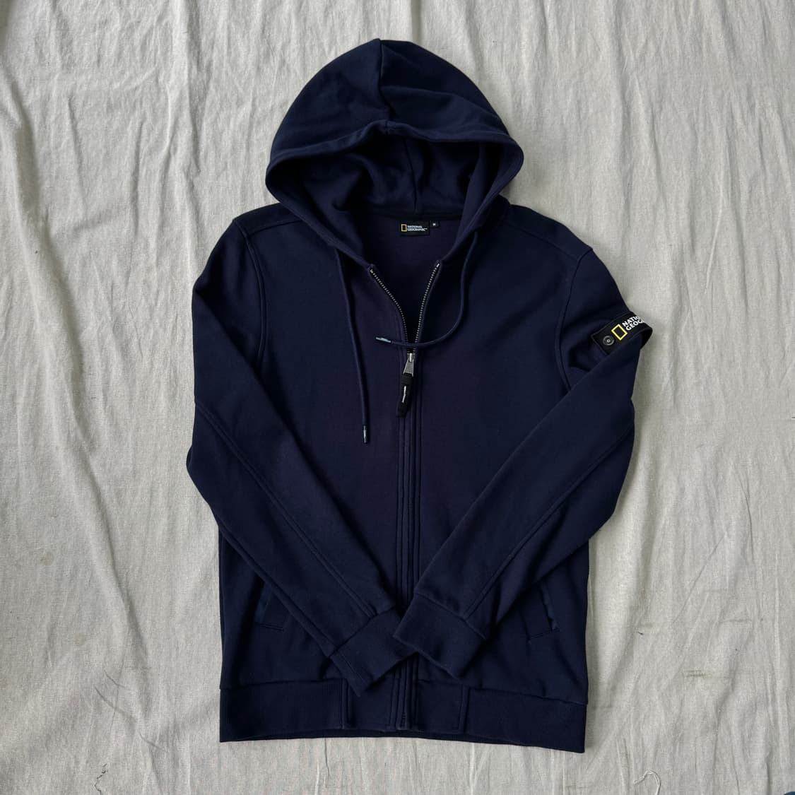 네셔널지오그래픽 네이비 백로고 후드집업 M 상품이미지2