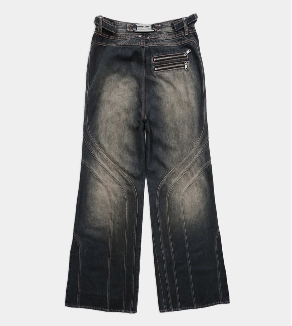 배드블러드 아퀼라 플레어 라인 러스티 블루 데님 팬츠 badblood 상품이미지2