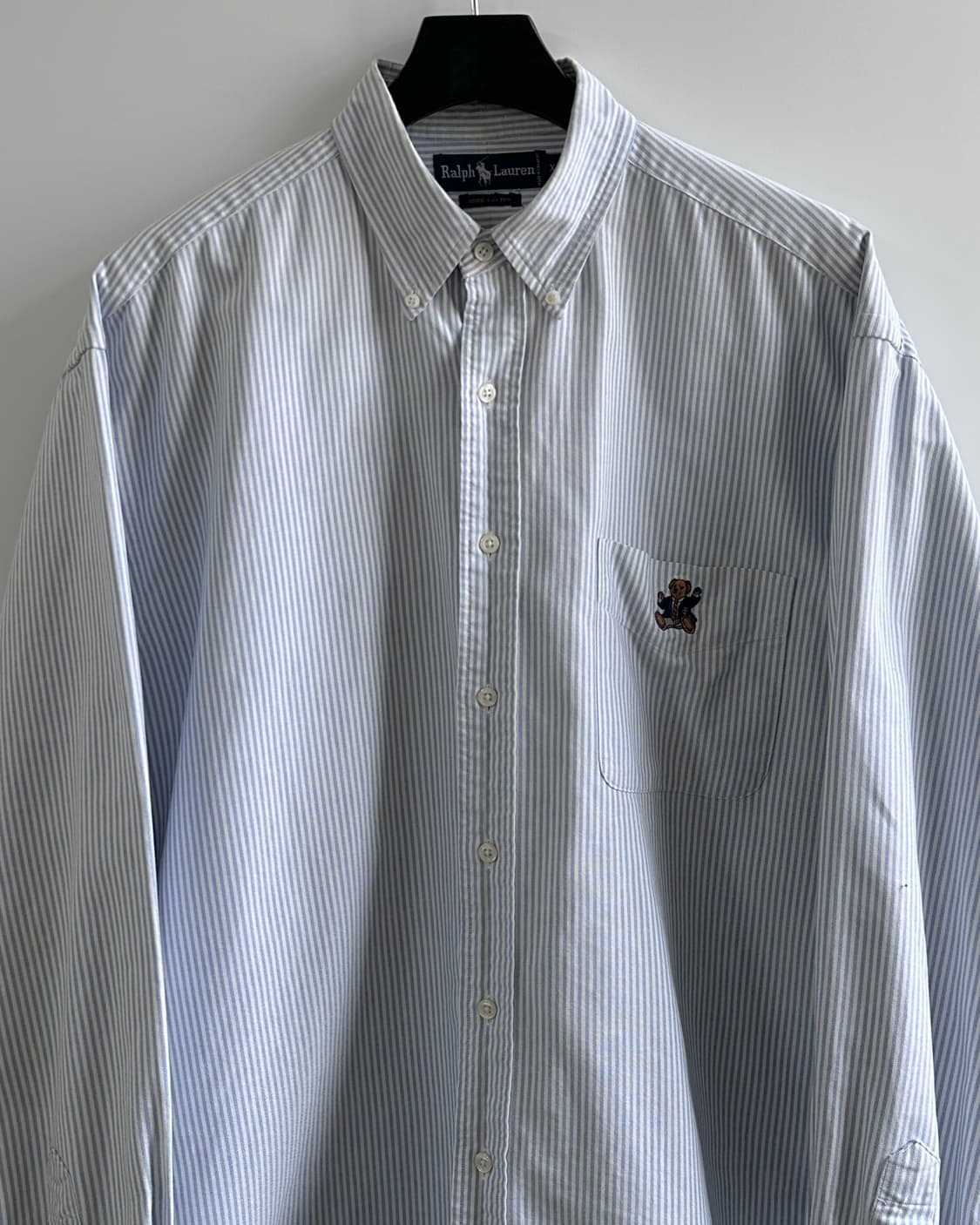 90s Polo Sit Down Bear Stripe Oxford Shi 상품이미지2