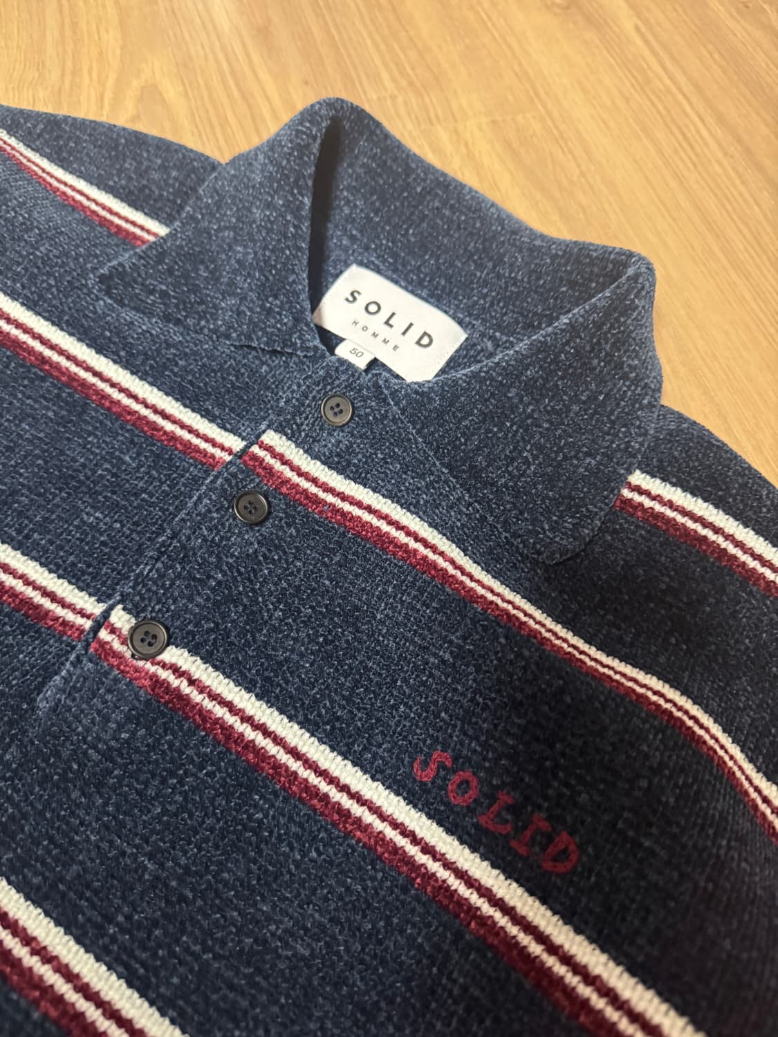 솔리드옴므 25fw 벨벳 스트라이프 카라티 50사이즈 판매 상품이미지3