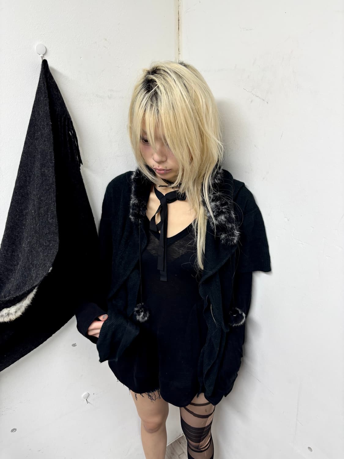 “Vintage”00‘s Black&Grey Cape 상품이미지4
