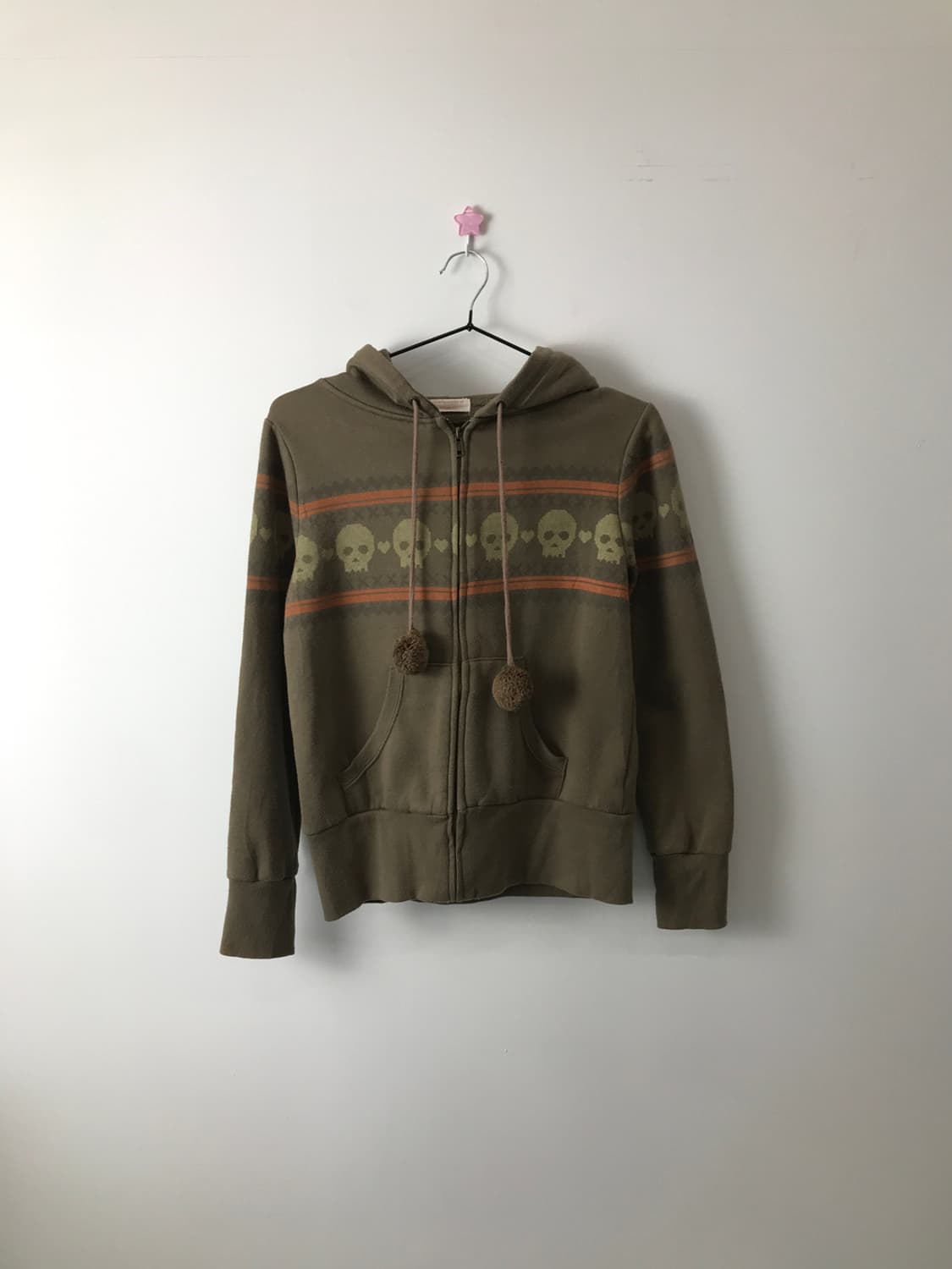 Jpn Fairy Grunge Skull PomPom Hoodie zip 상품이미지4