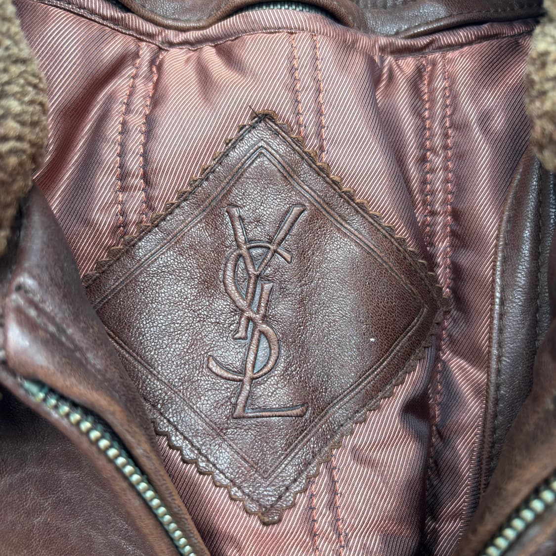 입생로랑 브라운 램스킨 레더 자켓 L 상품이미지7