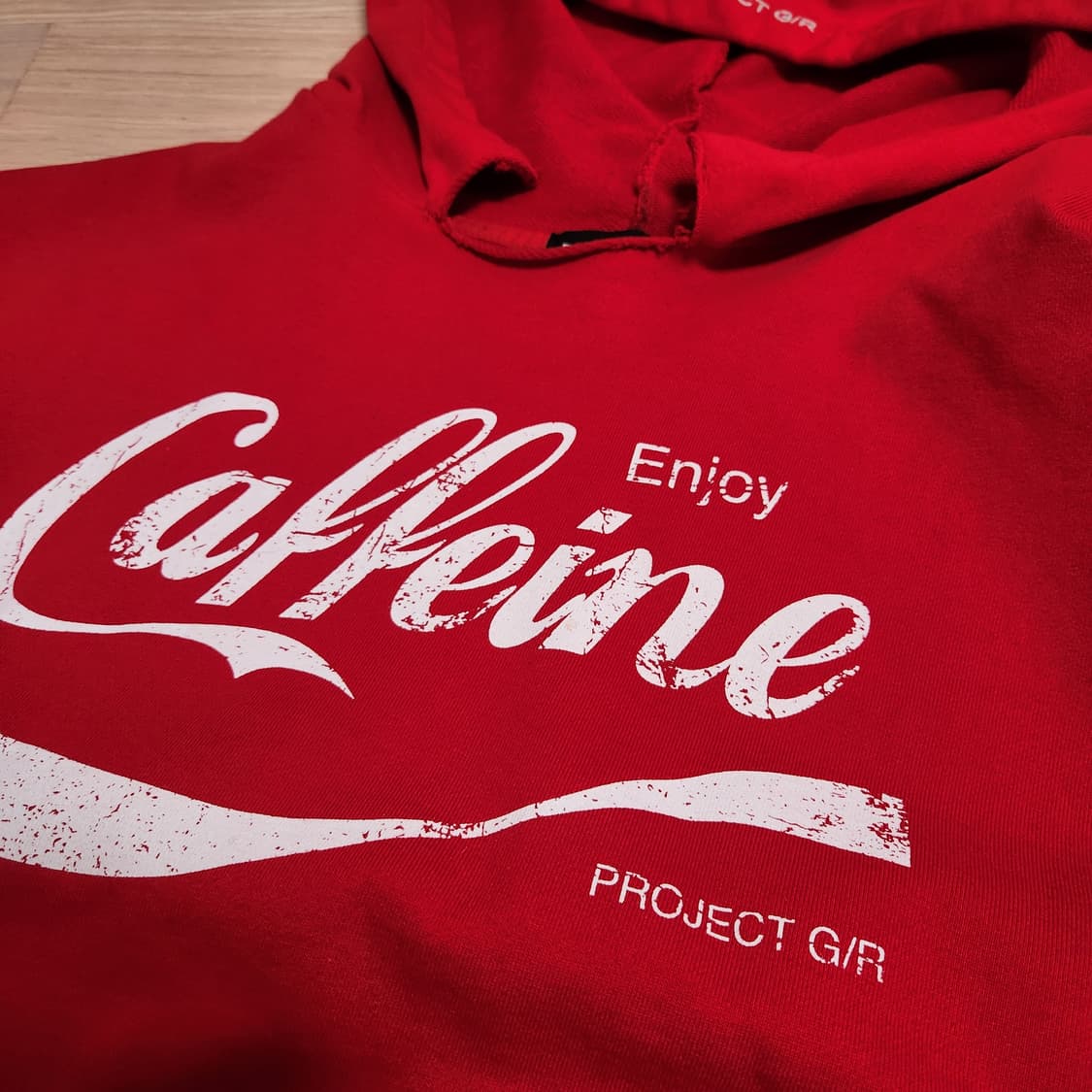 프지알 카페인 패러디 후드 레드 상품이미지3