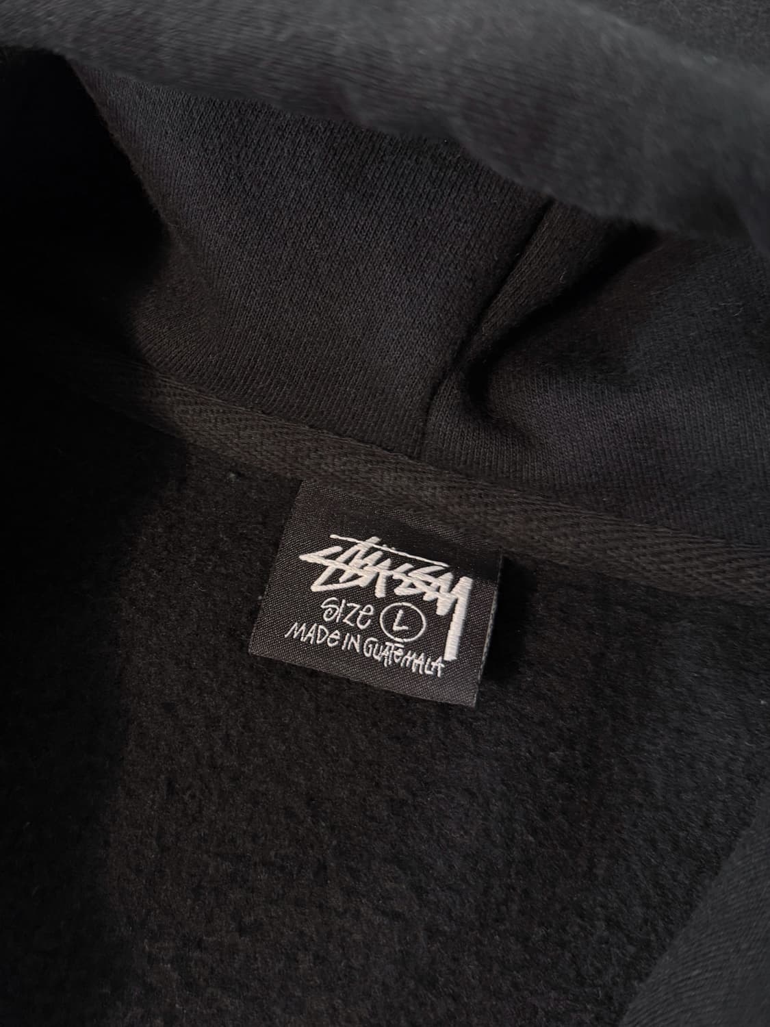 스투시 오버사이즈 빅스탁 로고 블랙 스웻 후드집업 상품이미지9