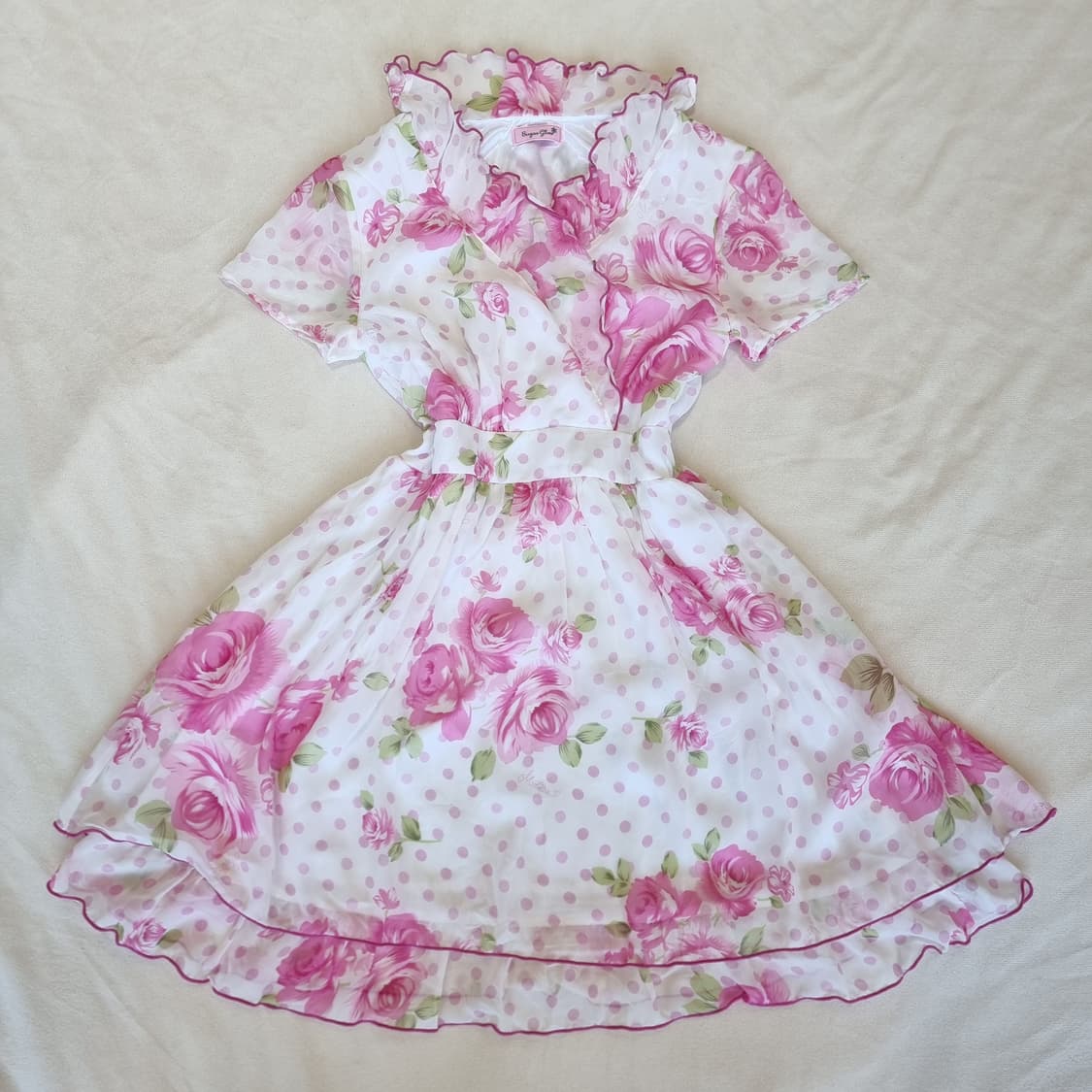 MARS(마즈) Sugar Gloss(슈가글로스) 핑크 로즈 쉬폰 원피 상품이미지1