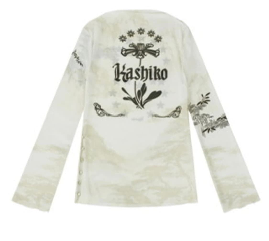 Kashiko 잉크 페인팅 메쉬 탑 상품이미지1