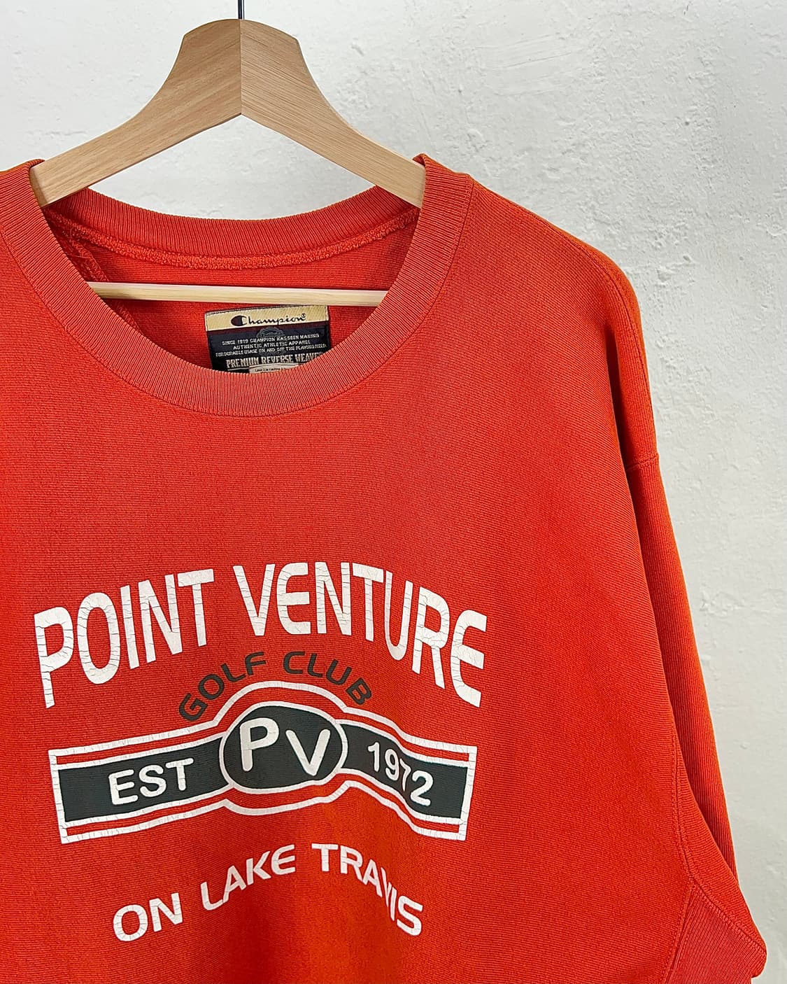 90s 챔피온 오렌지 레드 리버스 위브 스웨트 셔츠 상품이미지3