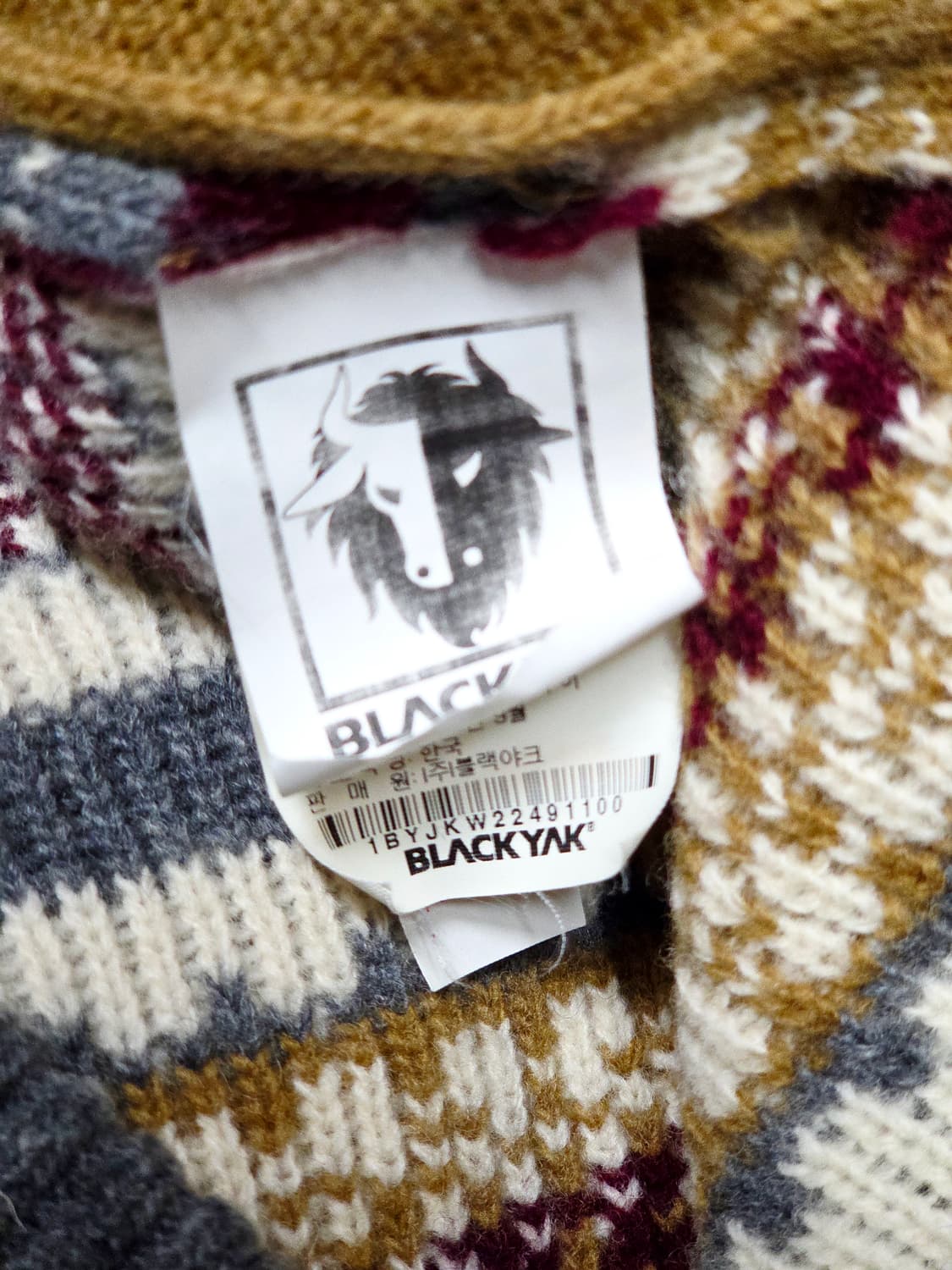 [블랙야크] 빈티지 노르딕 패턴 방풍 안감 울 니트 집업 100(L) 상품이미지8