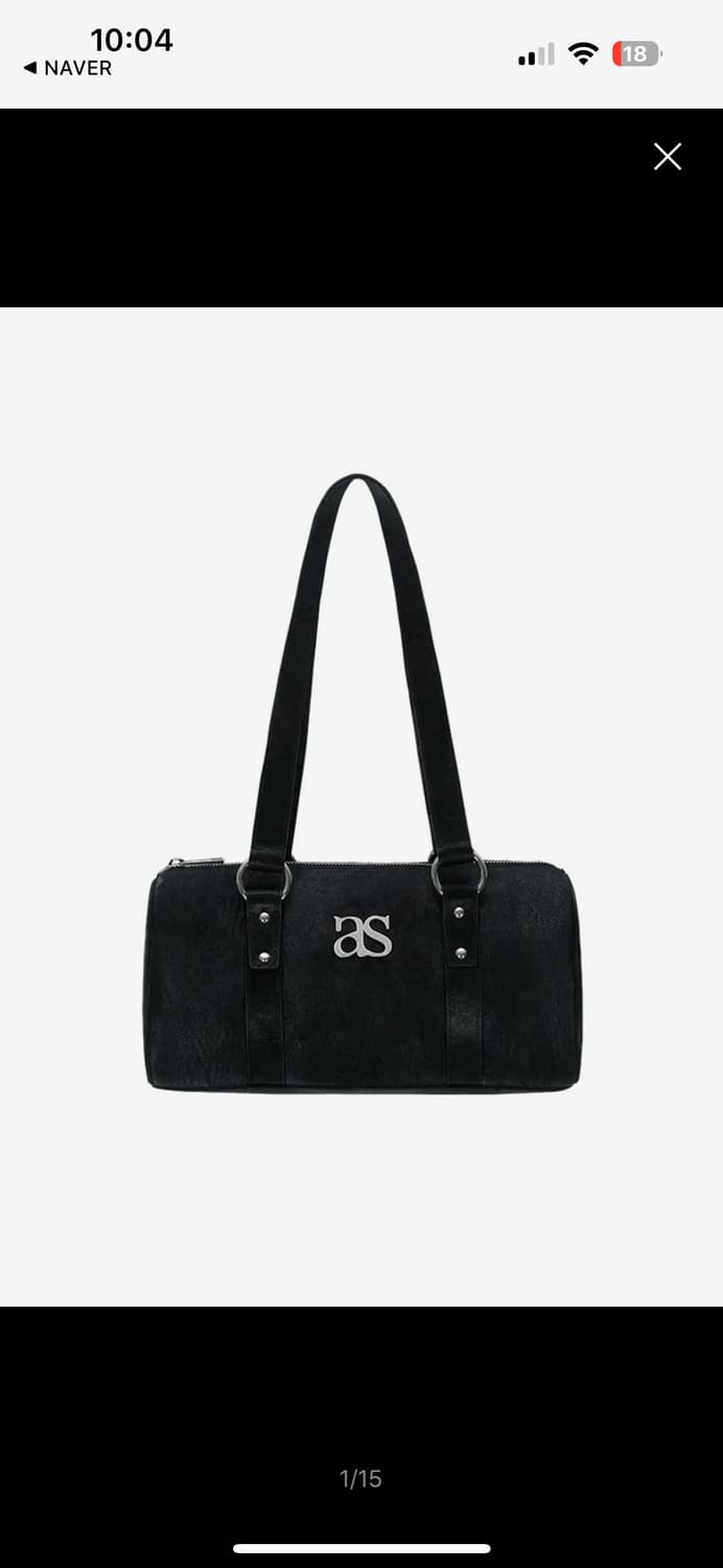 애즈온 벨벳 숄더백 블랙 새상품 상품이미지1