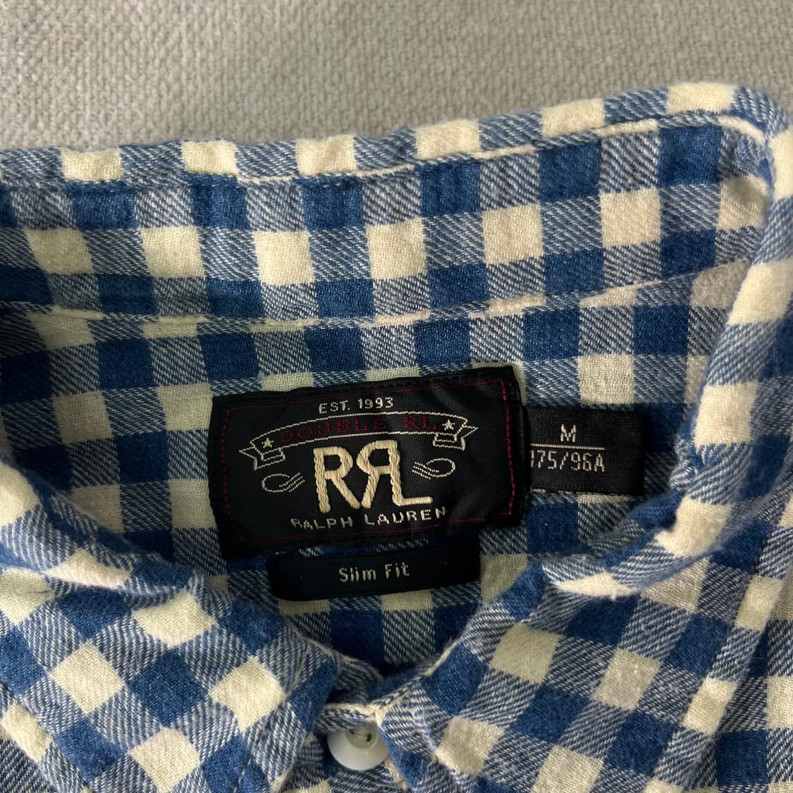 95 폴로랄프로렌 더블알엘 빈티지 체크 린넨 셔츠 상품이미지3