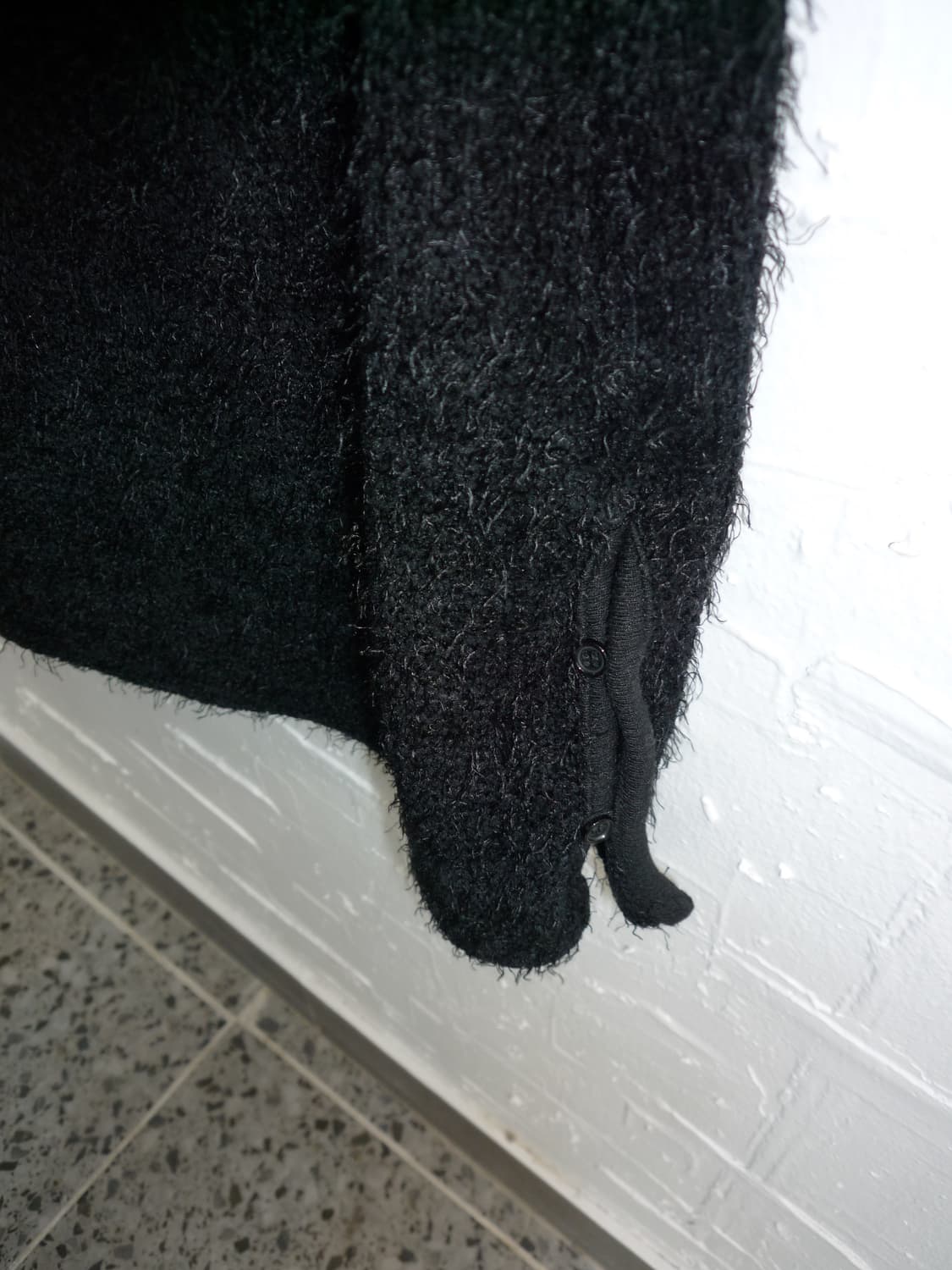 Black furry knit slip dressn 상품이미지5