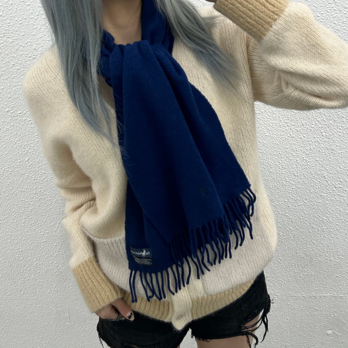 폴로 랄프로렌 네이비포니 네이비 울 머플러 상품이미지1