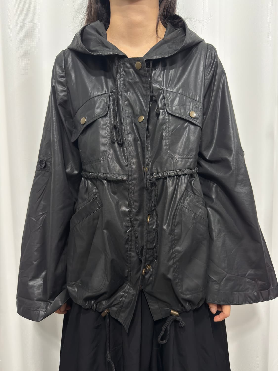 caprine hood button jacket 상품이미지1