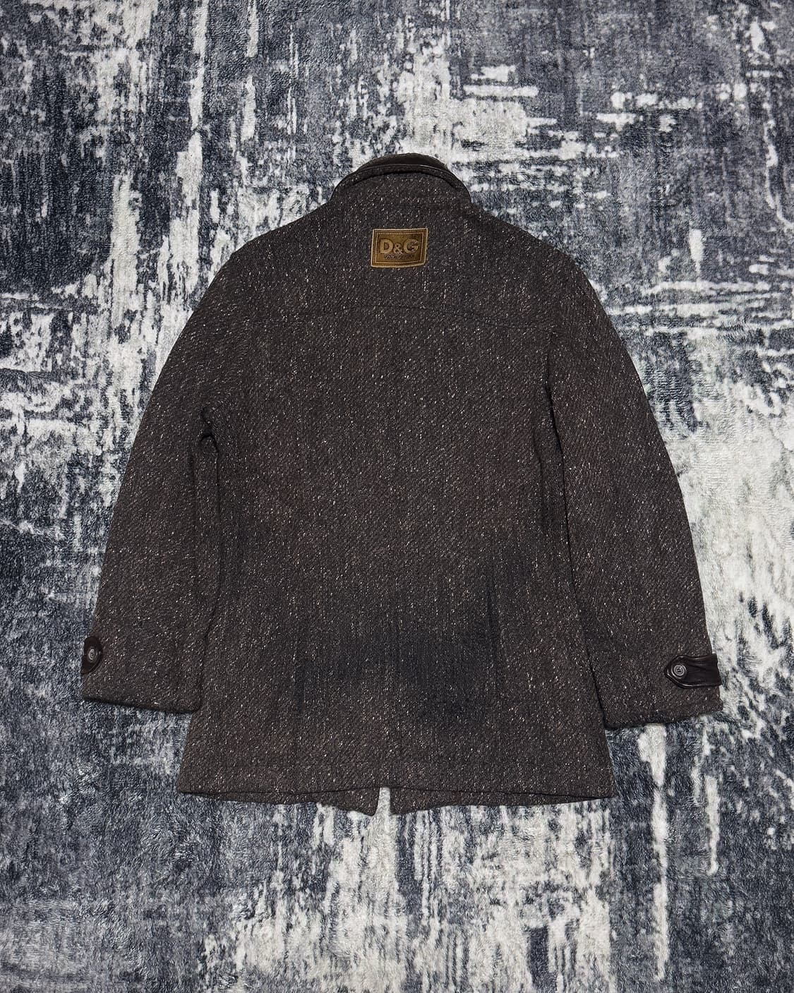 {D&G} Knit Collar Leather Wool Jacket 상품이미지4