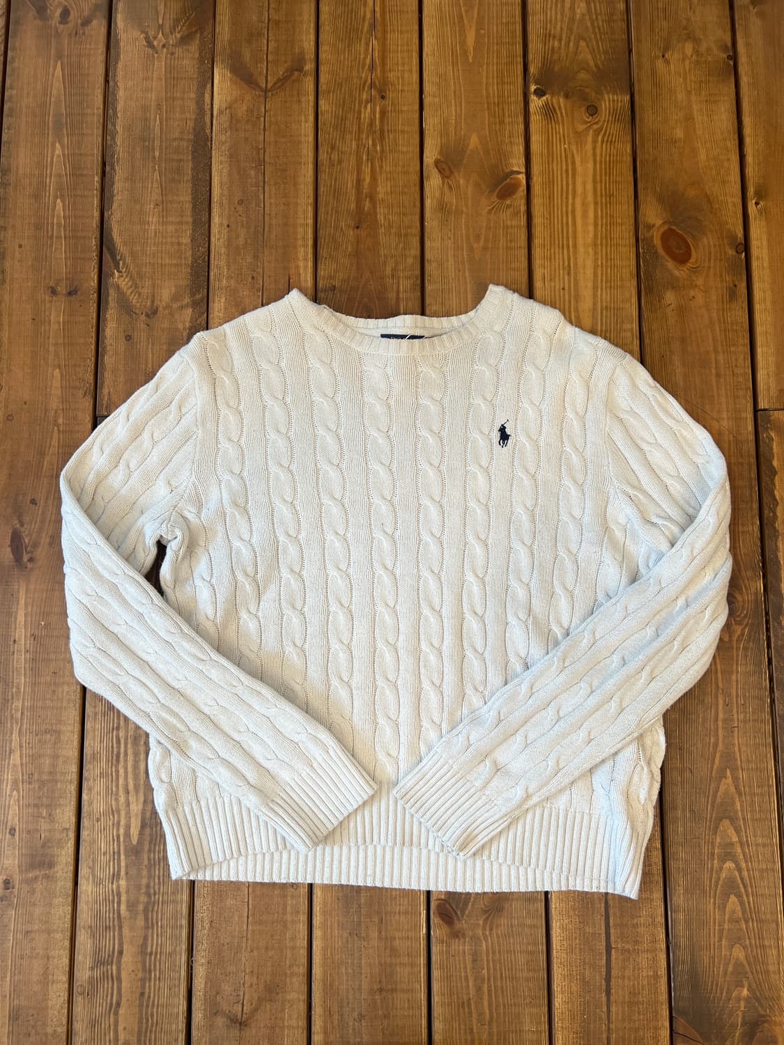 폴로 화이트 꽈배기 니트 상품이미지6