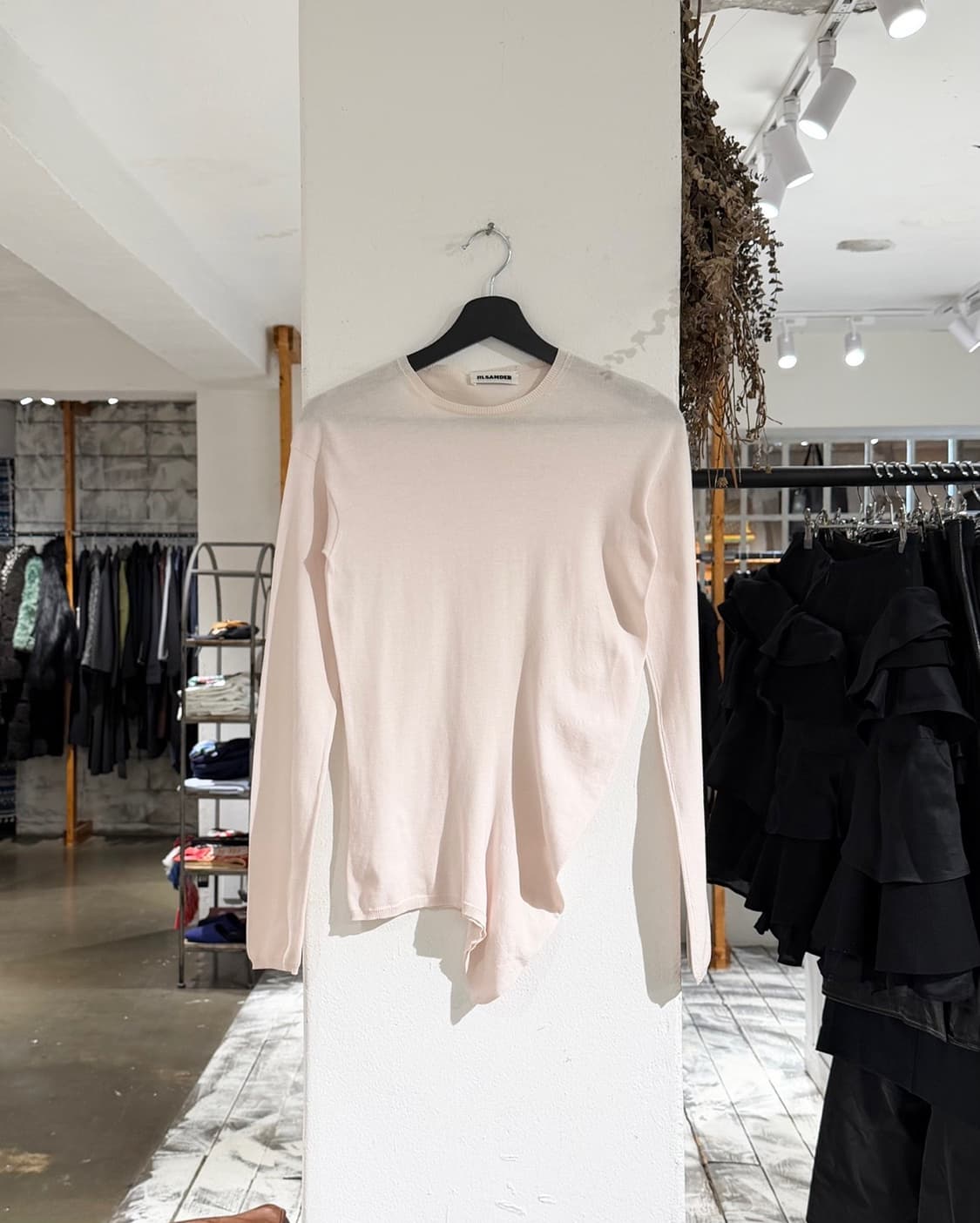 질샌더 핑크 언발란스 롱 슬리브 니트 상품이미지1