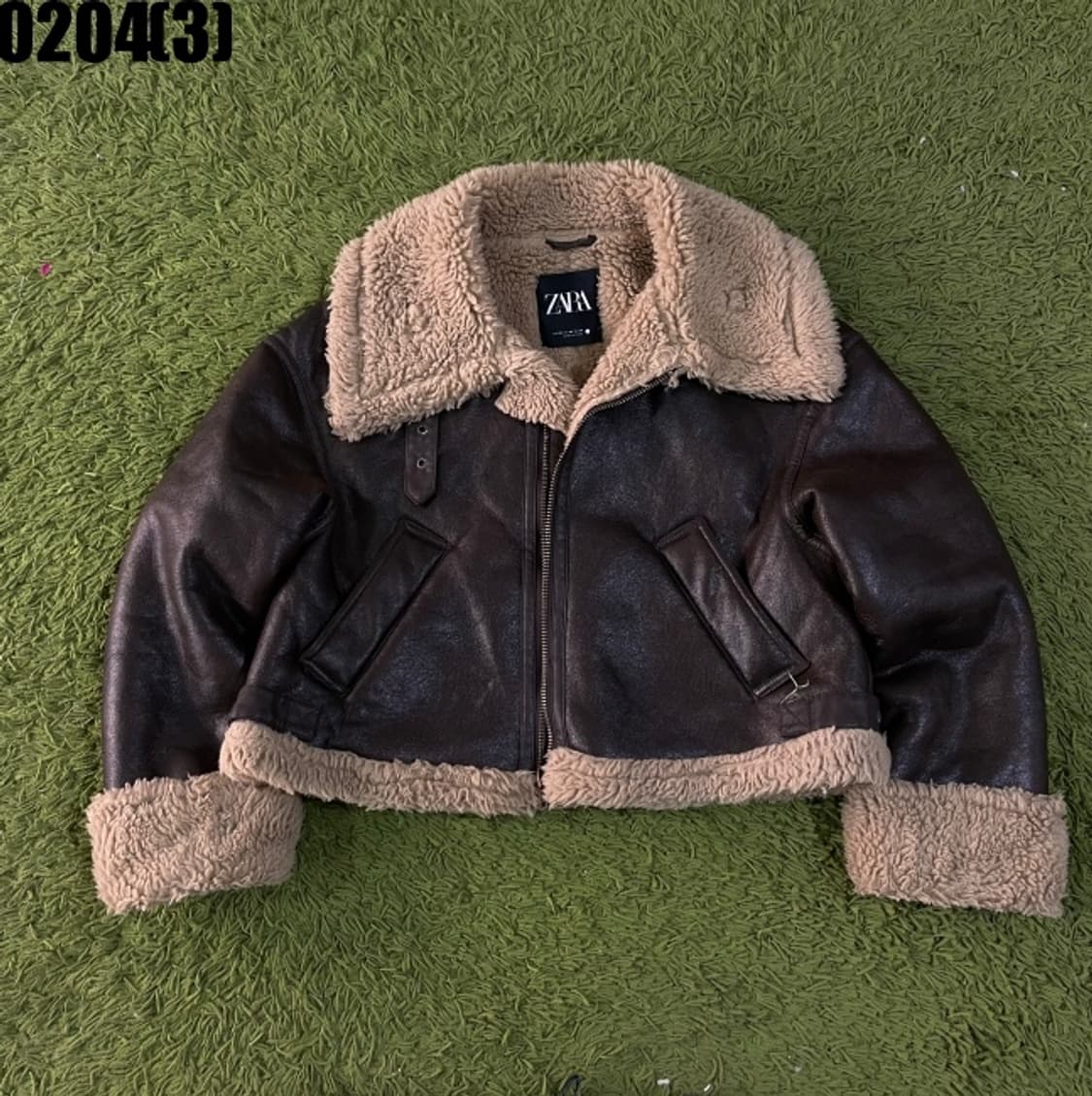 자라 무스탕 레더 자켓 상품이미지1