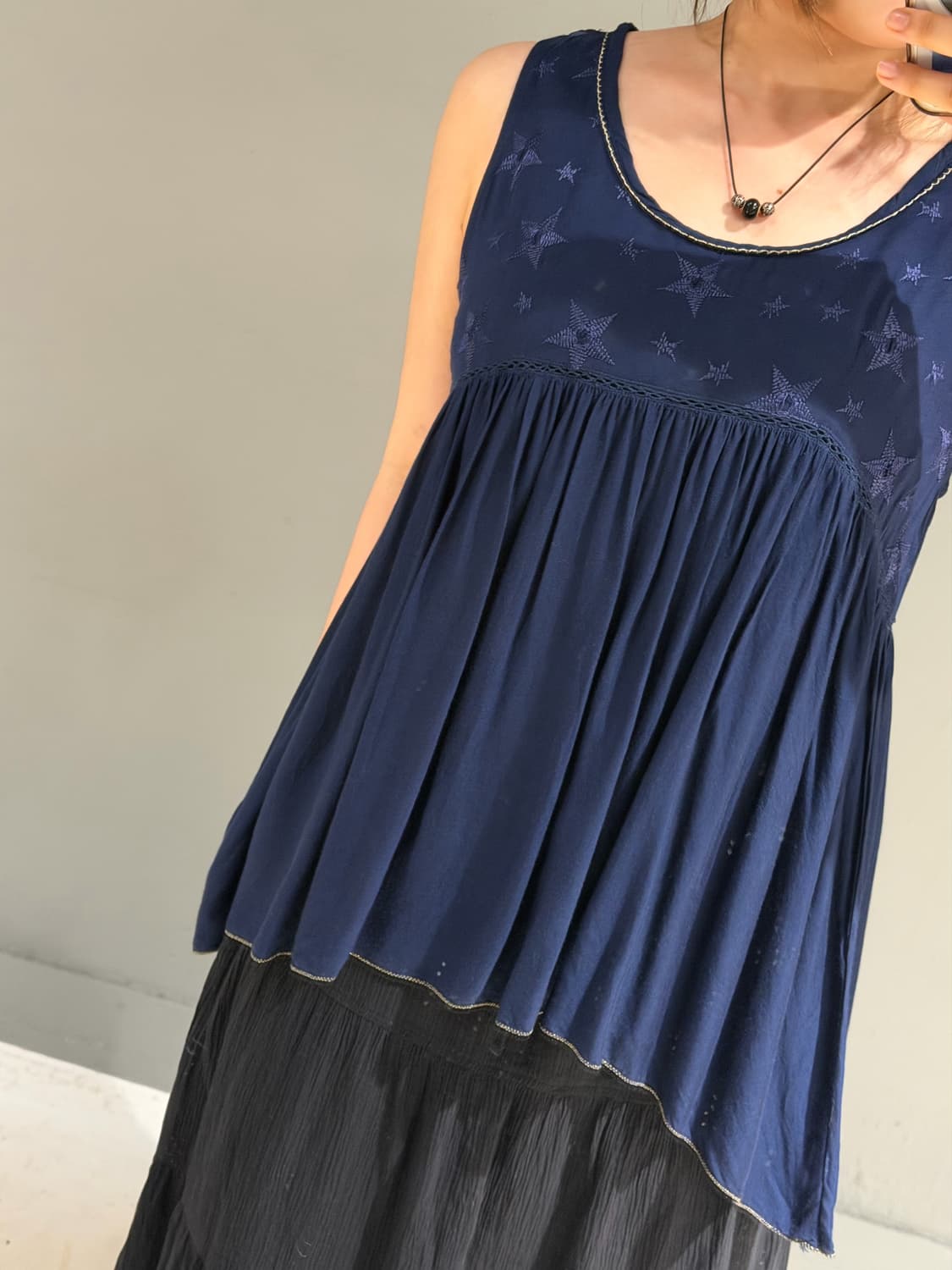star pattern diagonal line sleeveless  상품이미지3