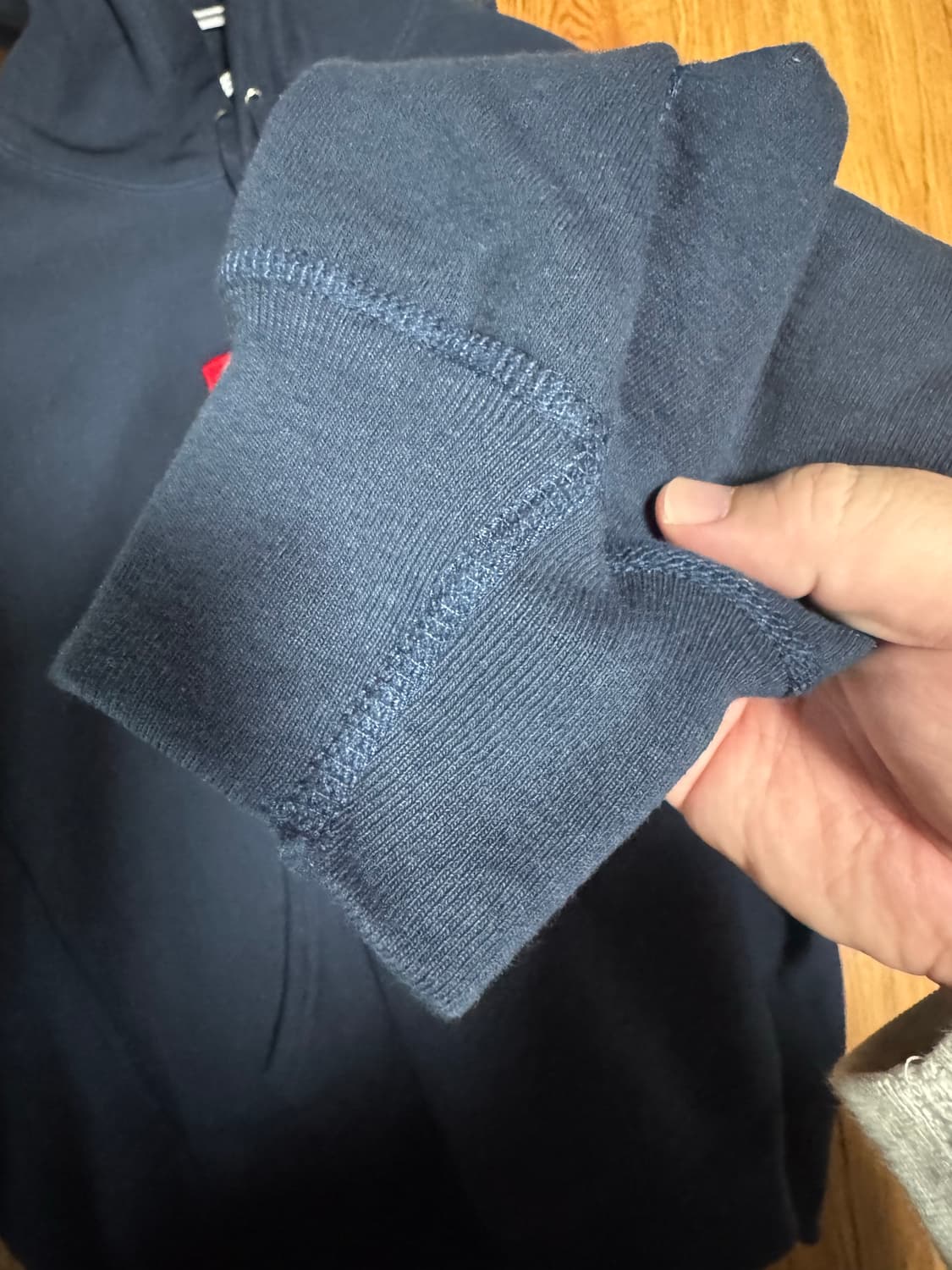 슈프림 박스로고 후드 네이비 레드 24fw 상품이미지5