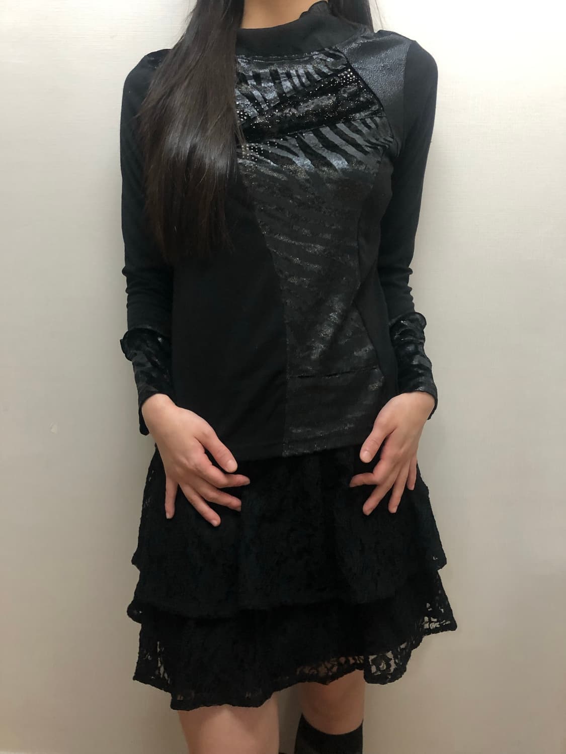 빈티지 블랙 오리엔탈 탑 상품이미지3