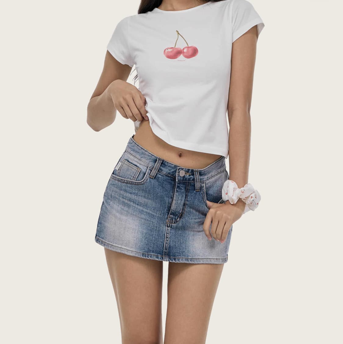 클리시어 Classic semi-low rise denim skirt 상품이미지3