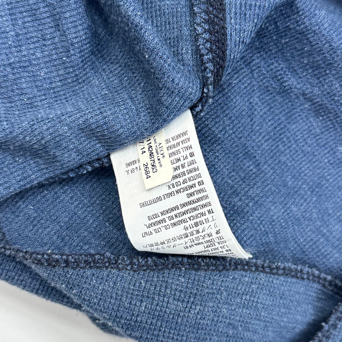 이글스 보헤미안 빈티지 블루 펑크 락 와플 긴팔 티셔츠 스트릿  상품이미지6