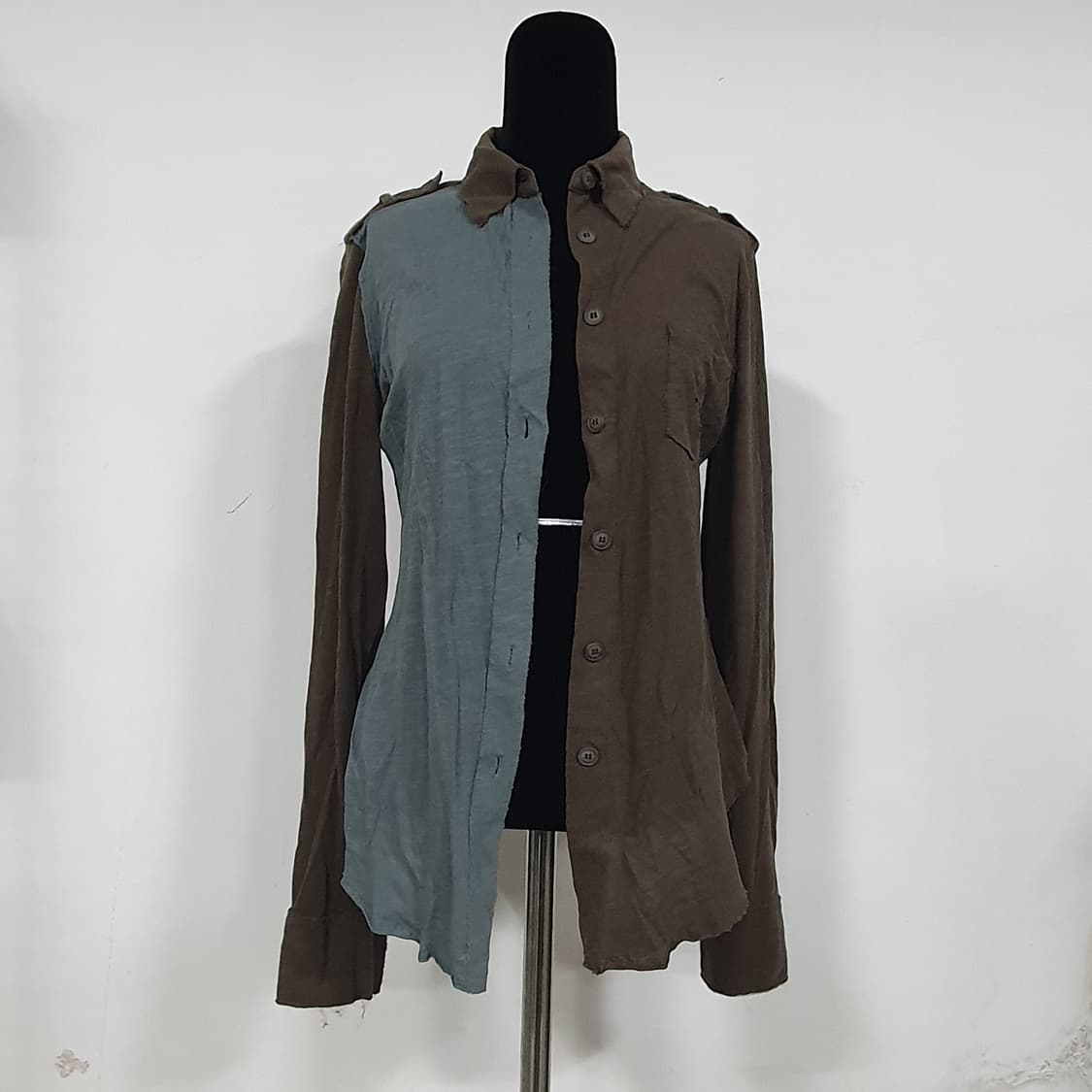 빈티지 그런지페어리 뮤트 컬러 y2k 밀란로랭 u라인 셔츠 탑 상품이미지3