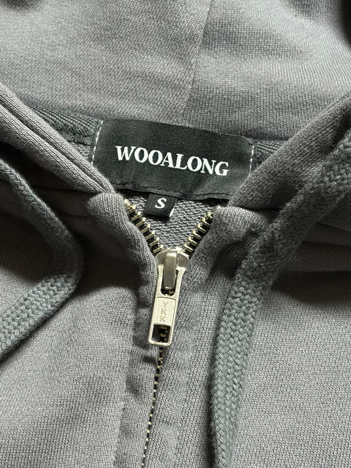 우알롱 시그니처 후드집업 차콜 S (품절상품) 상품이미지2