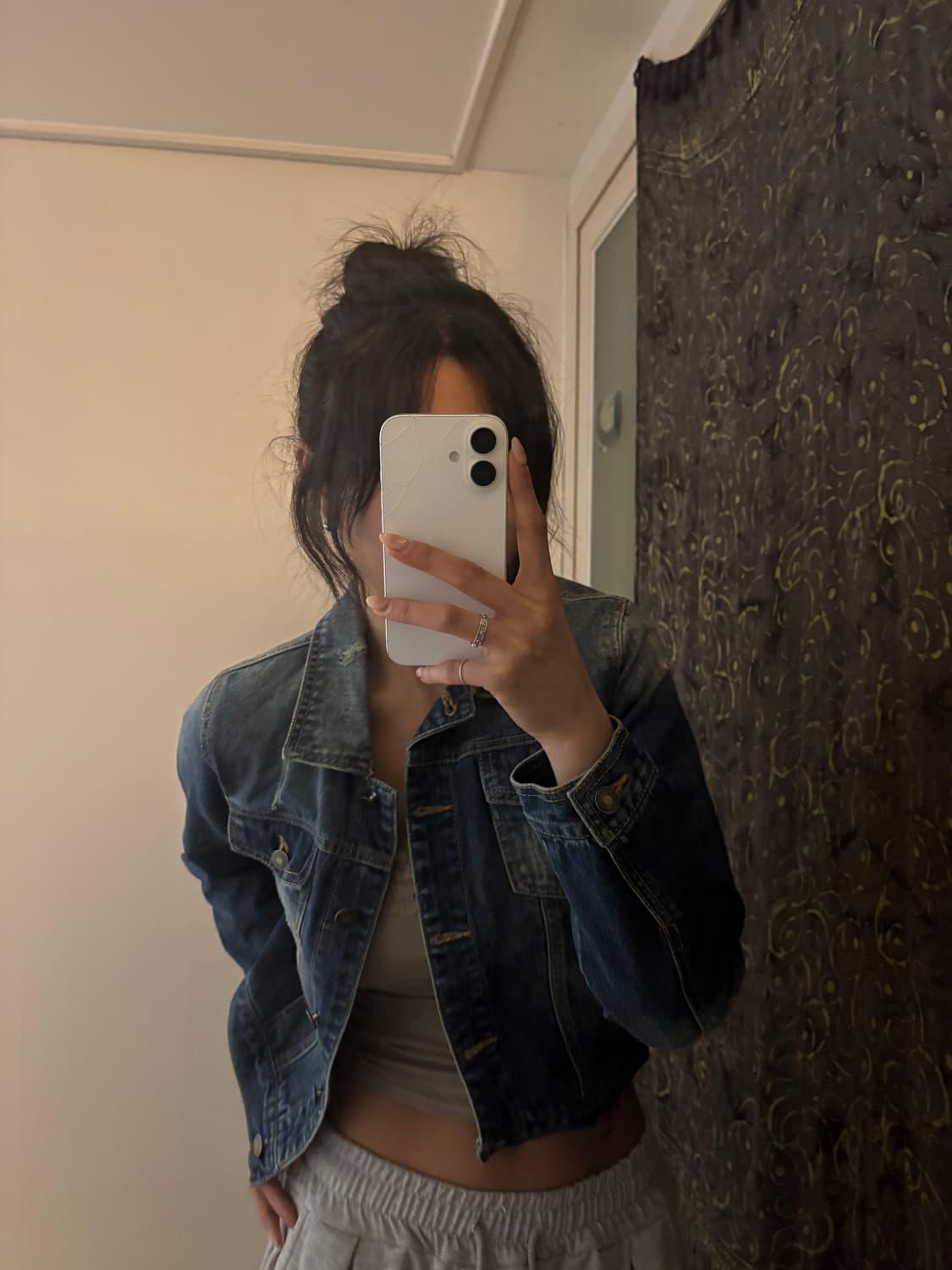 빈티지 슬림핏 크롭 데님자켓 상품이미지2