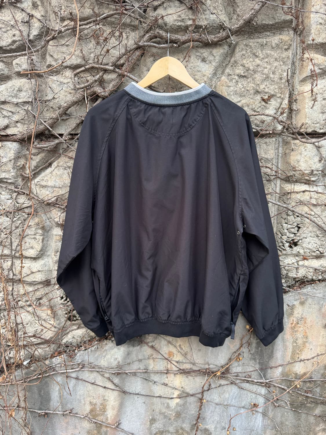 Consensus 빈티지 스포츠 축구 골프 웜업 져지 바람막이 블랙 상품이미지2