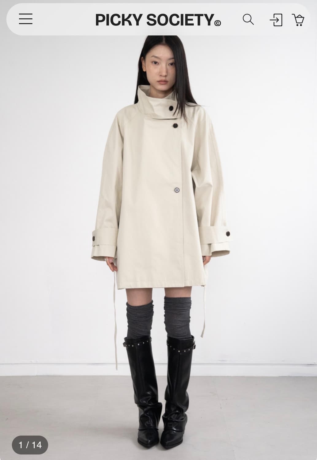 [구해요] 피키소사이어티 트렌치코트 베이지 상품이미지1