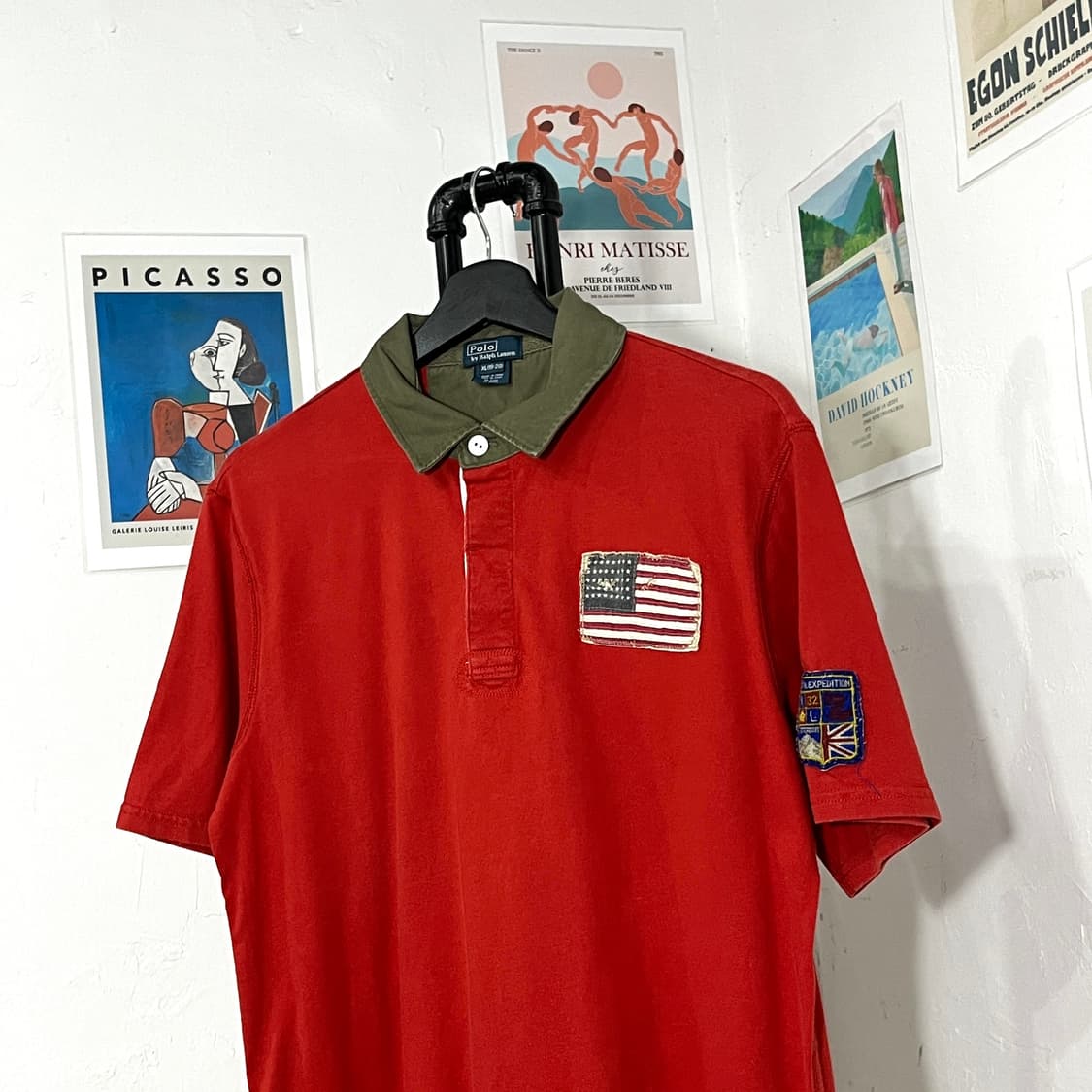 폴로 성조기 패치 반팔 카라티 상품이미지3