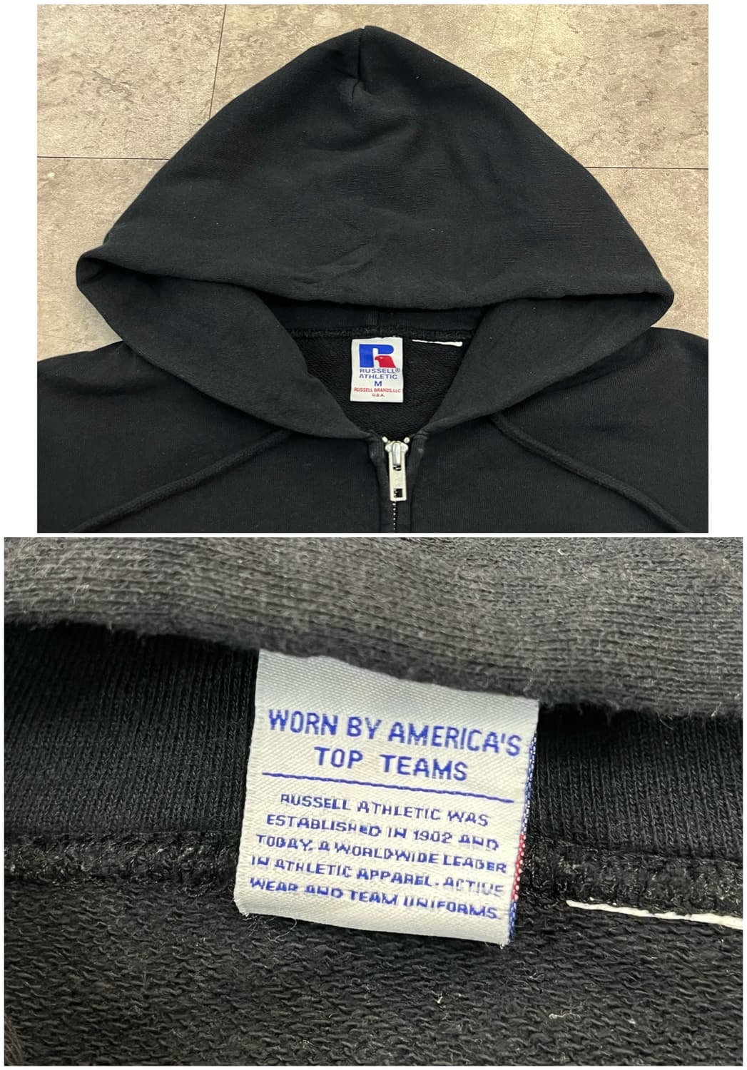 러셀 USA 후드집업 블랙 M #csz2667 상품이미지4