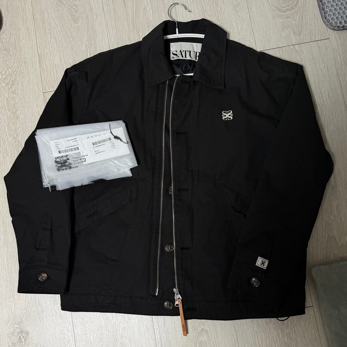 세터 코튼 워싱 자켓 블랙 상품이미지1