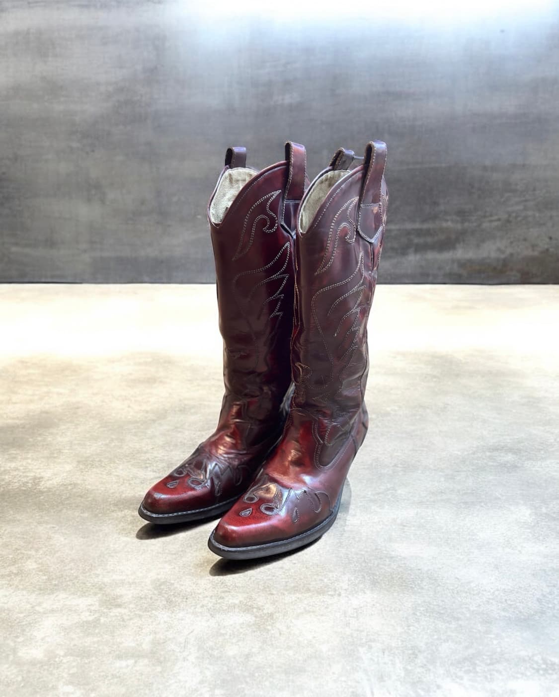 빈티지 웨스턴 부츠 버건디 상품이미지1