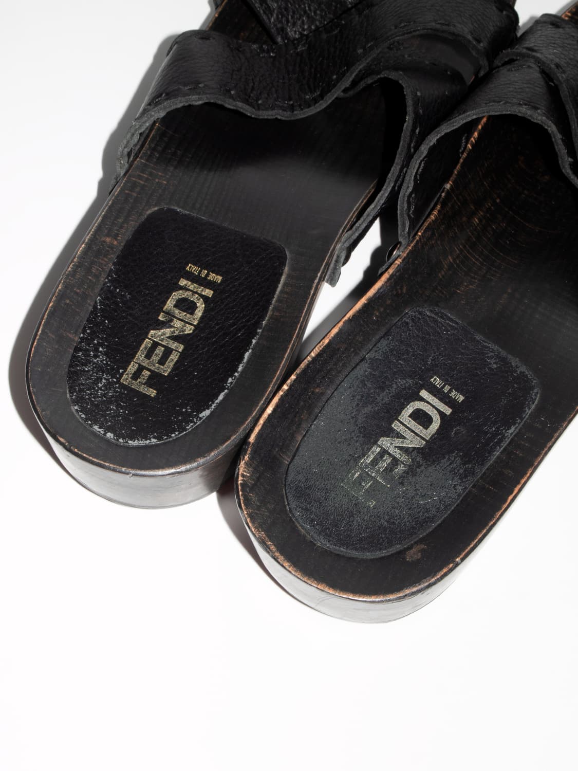 Leather Upper Wood-sole Clogs 상품이미지6
