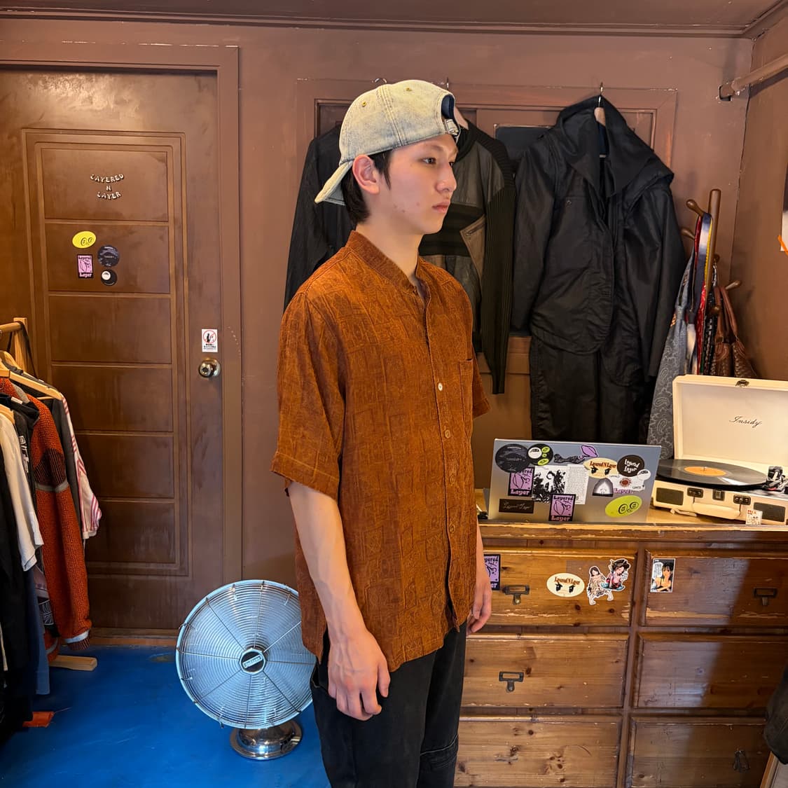 ORIENTAL BROWN LINEN JACQUARD SHIRT 상품이미지4