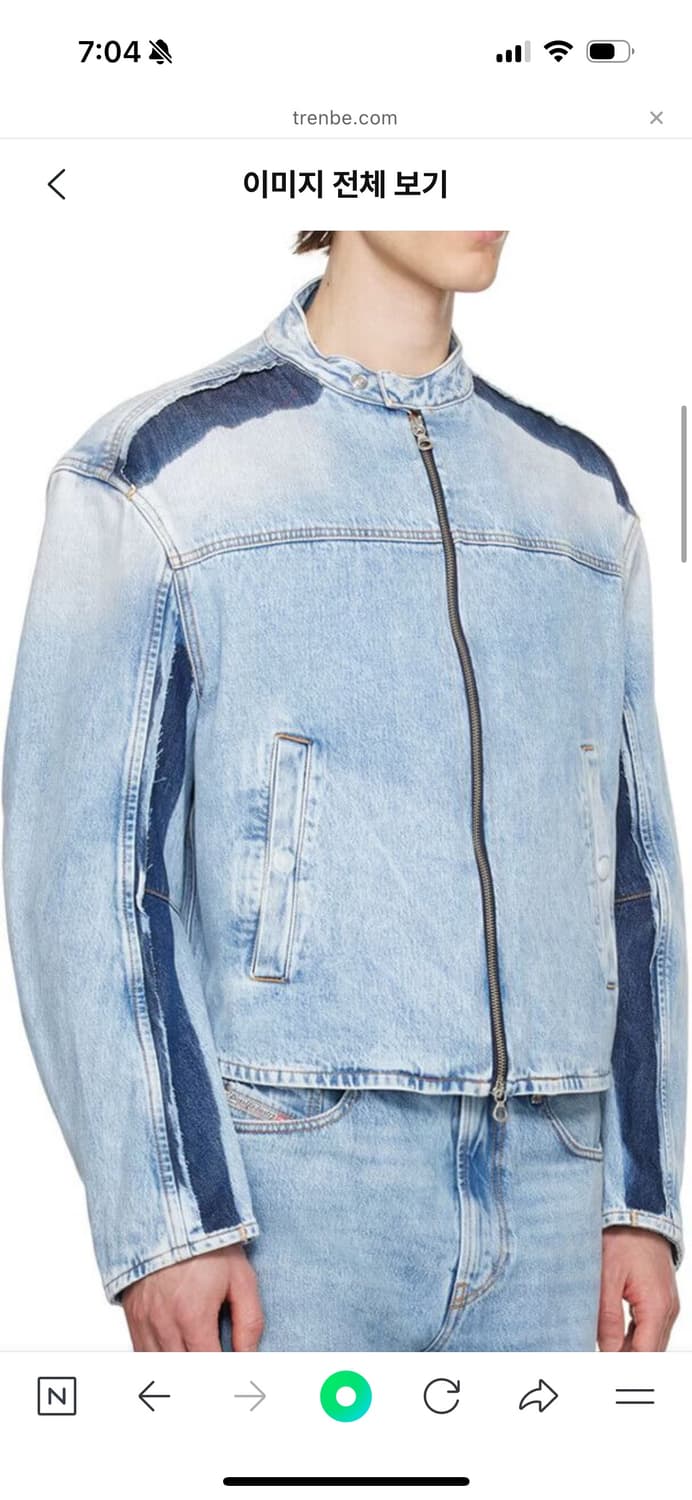 디젤 콘트라스트 데님 바이커 자켓 L 상품이미지4