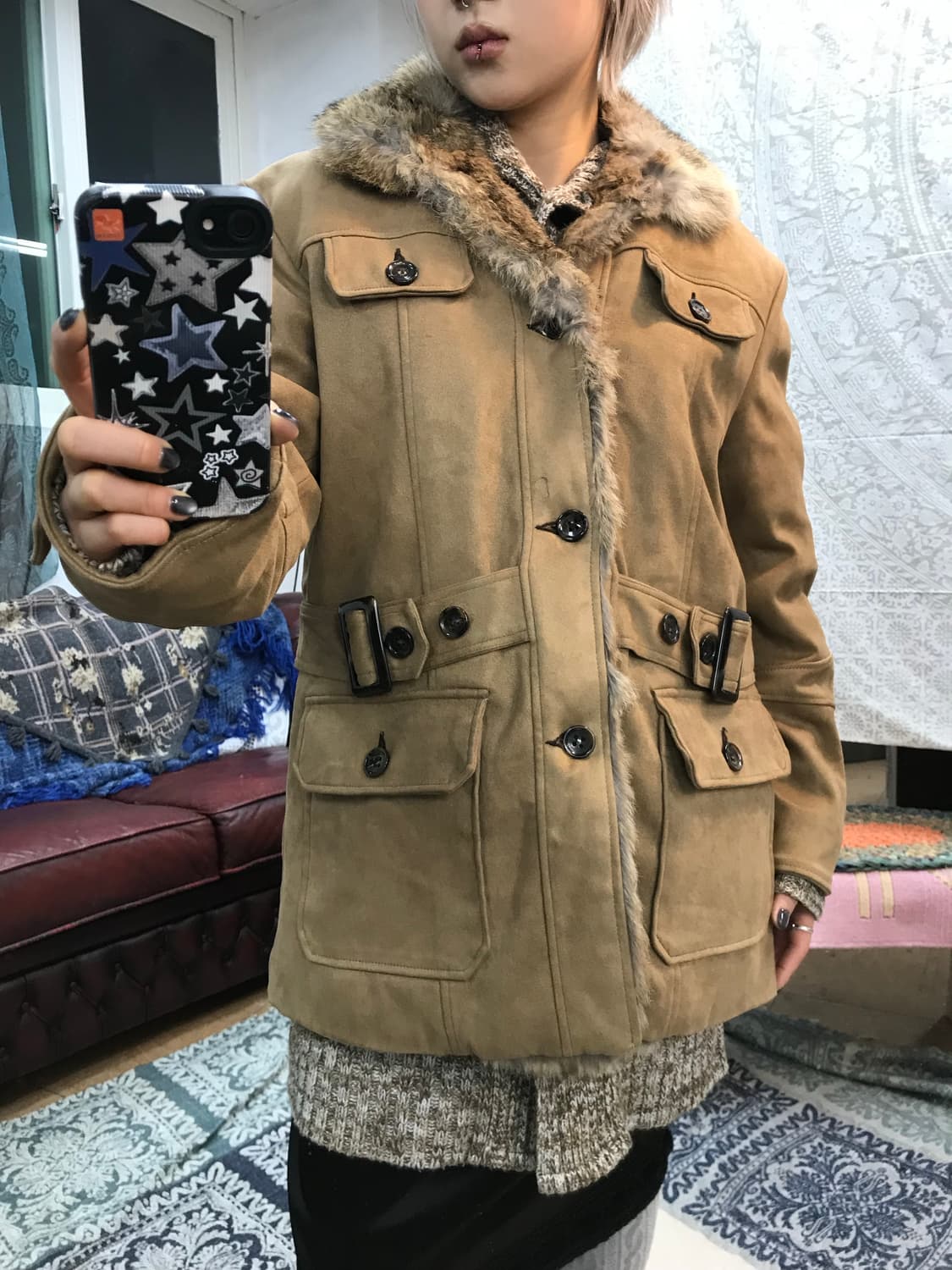 Great gatsby 그레이트 게츠비 벨티드 양털 무스탕  상품이미지1