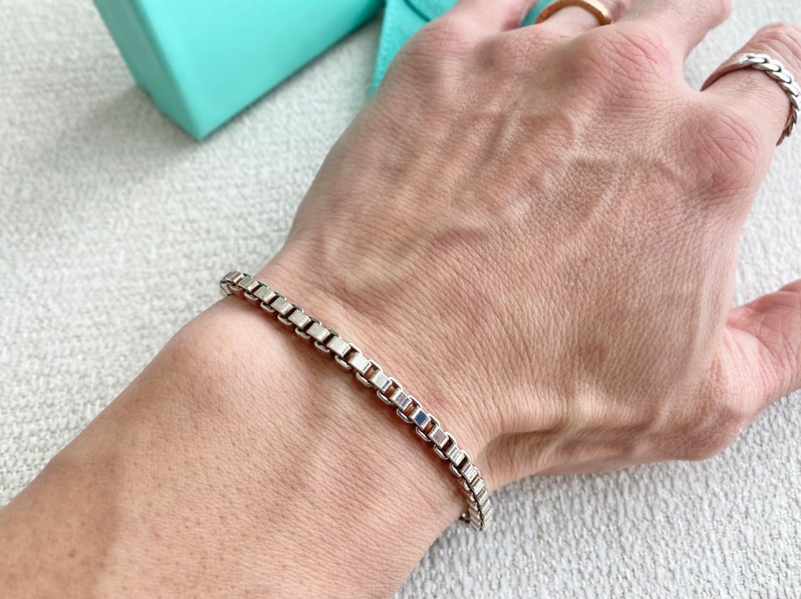 티파니 실버 베네치안 팔찌 18.5CM 남녀공용(컨디션굿) 상품이미지7