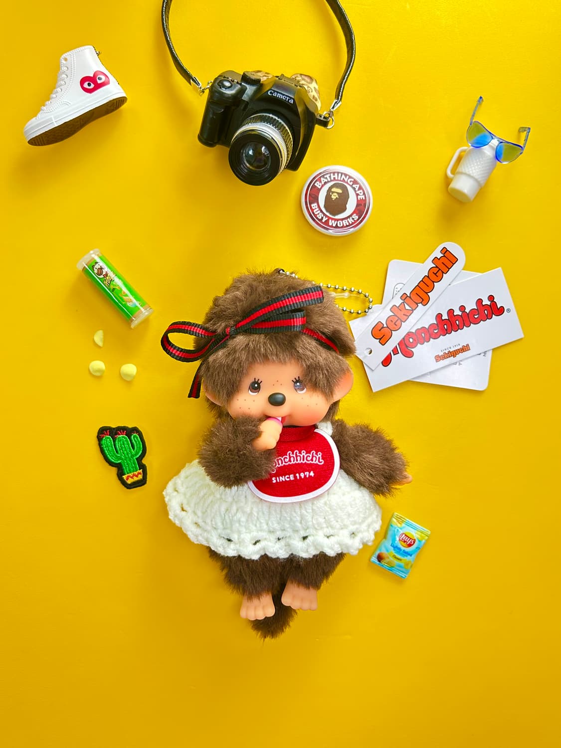 (22)정품몬치치-💛❤️화이트 니트원피스 상품이미지1