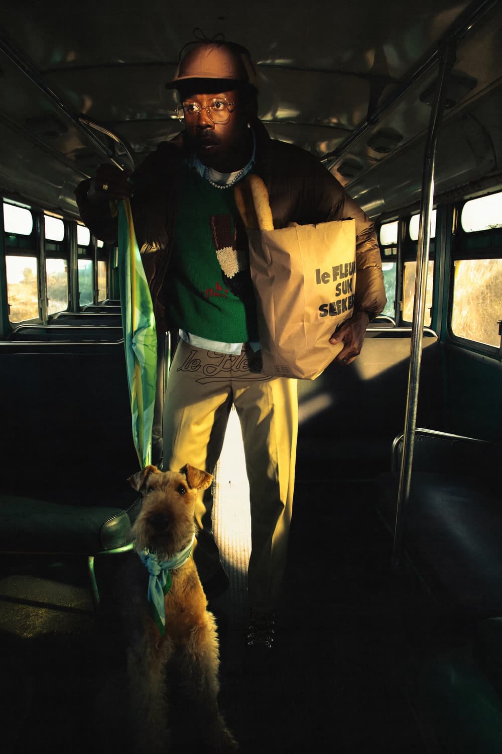 WAVY STRIPE SILK SCARF GREEN 상품이미지3